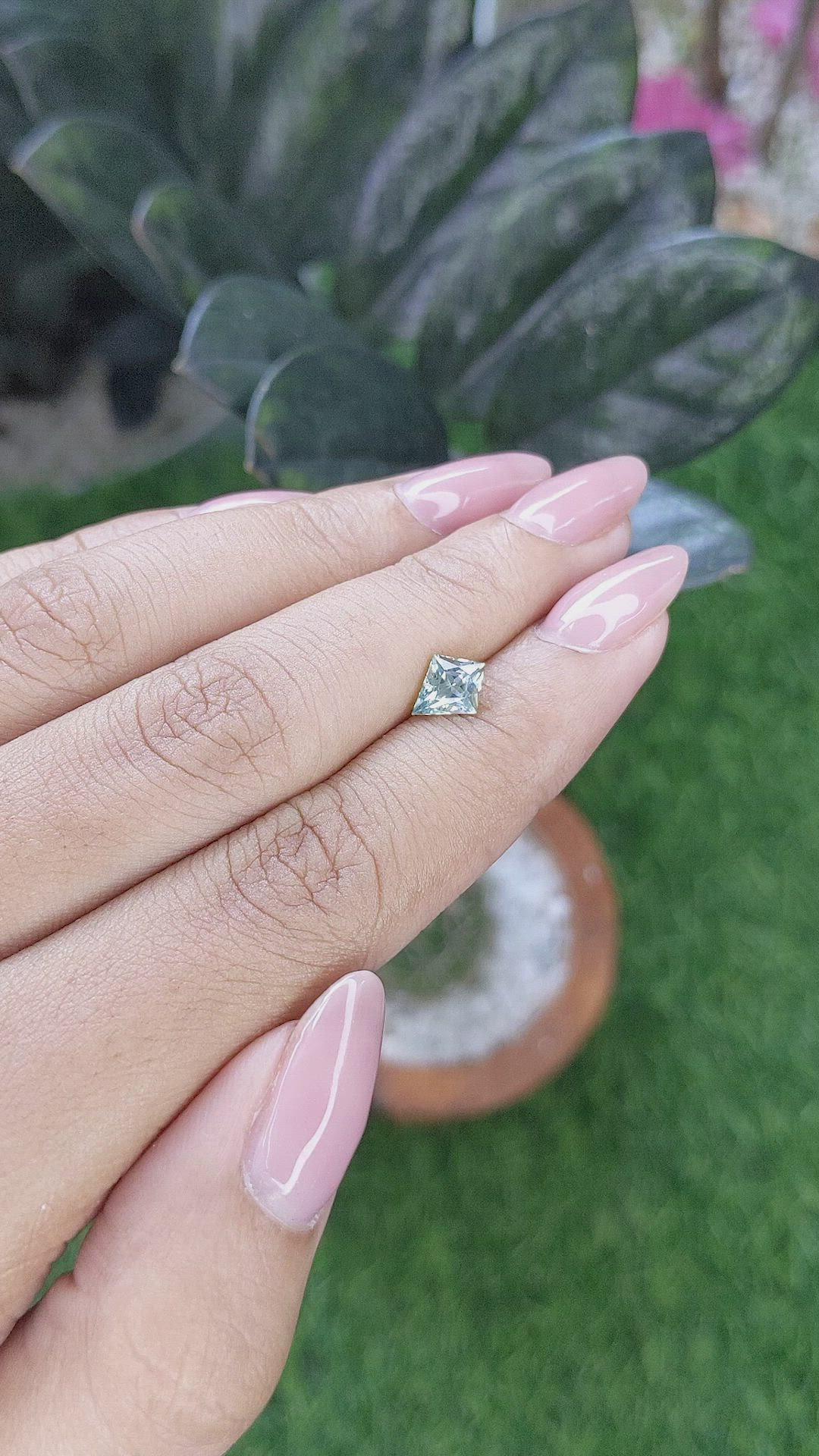 0.90 Ct. Bluish Green Sapphire from Montana Size Video