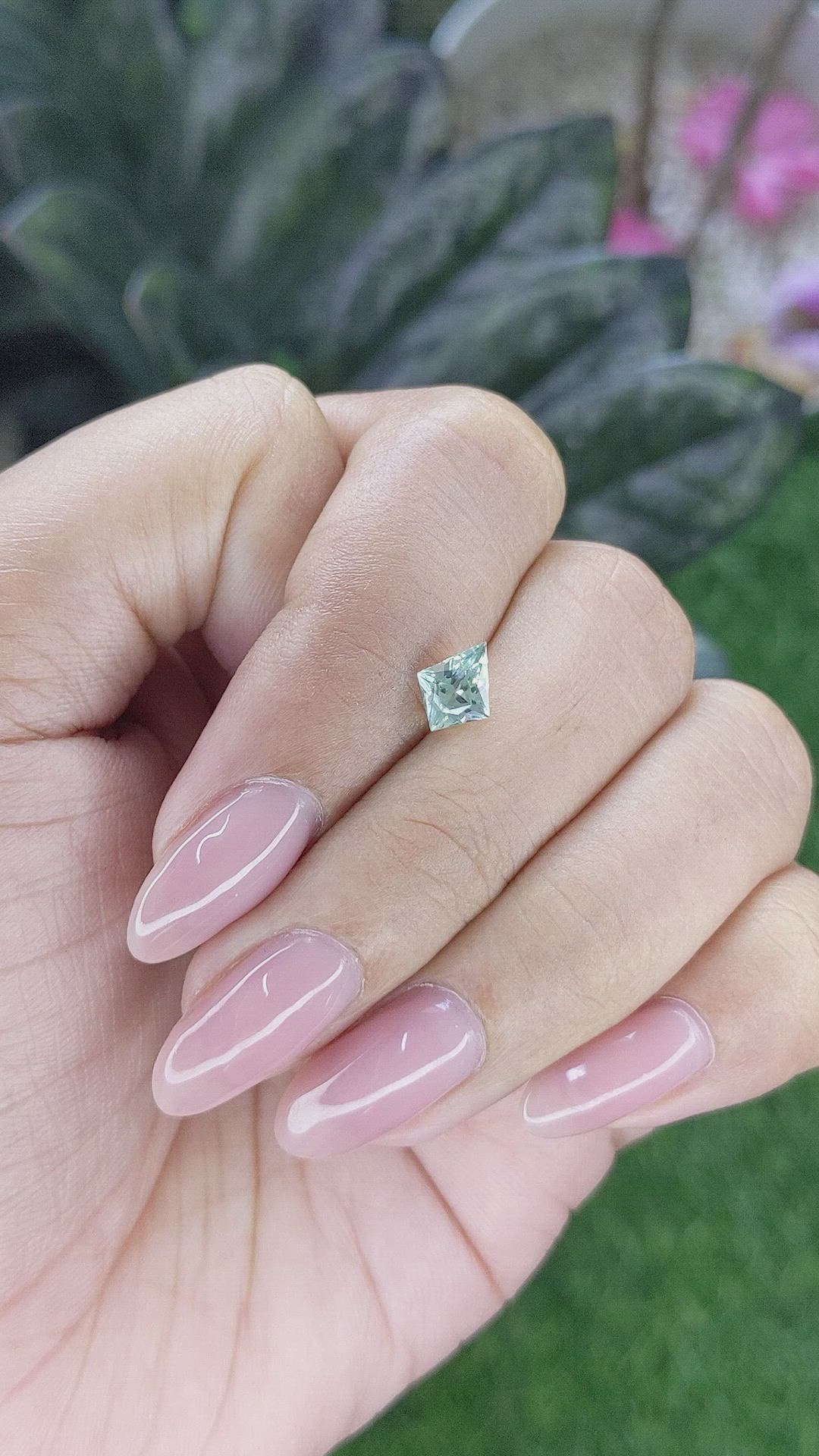 0.90 Ct. Bluish Green Sapphire from Montana Size Video