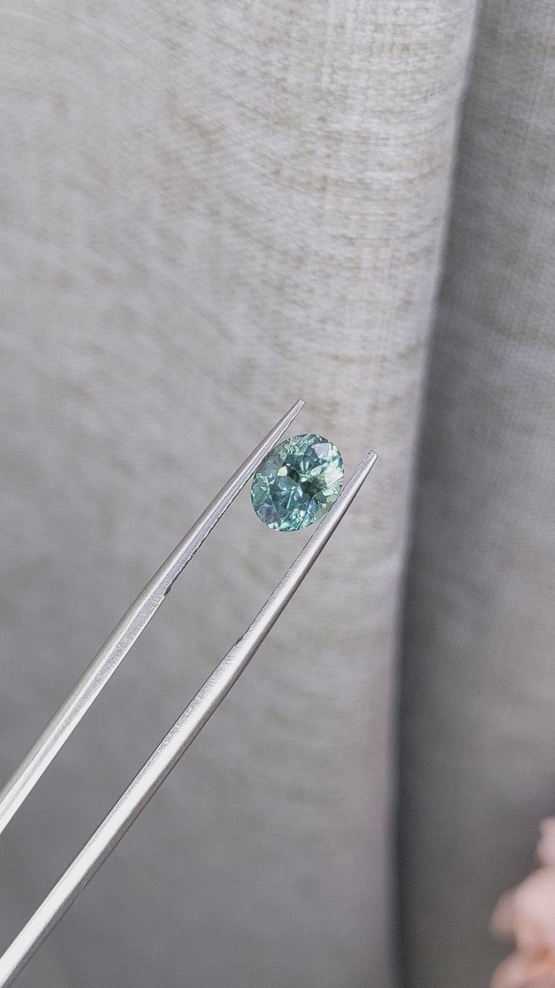 1.71 Ct. Bluish Green Sapphire from Montana Size Video