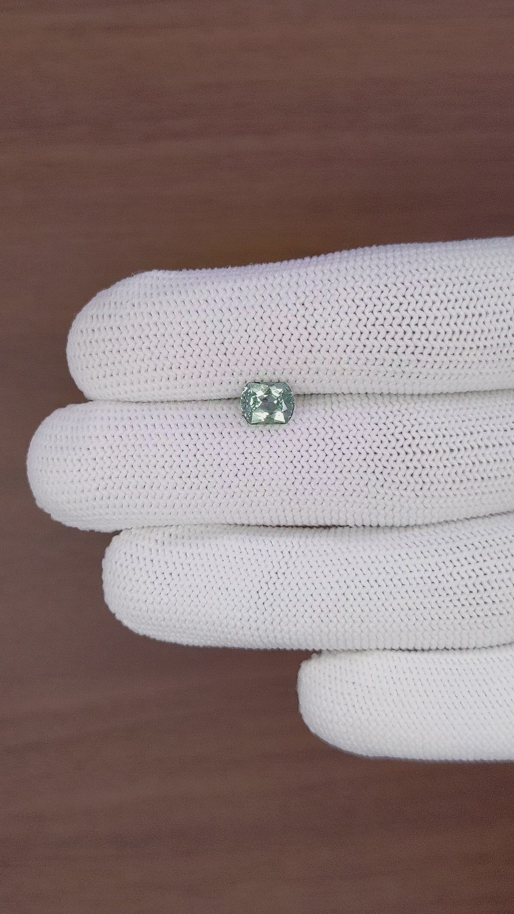 1.25 Ct. Bluish Green Sapphire from Montana Size Video