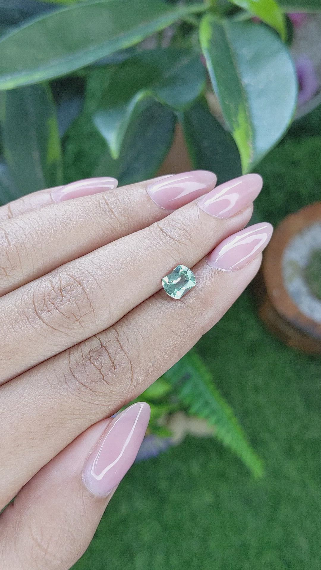 1.25 Ct. Bluish Green Sapphire from Montana Size Video