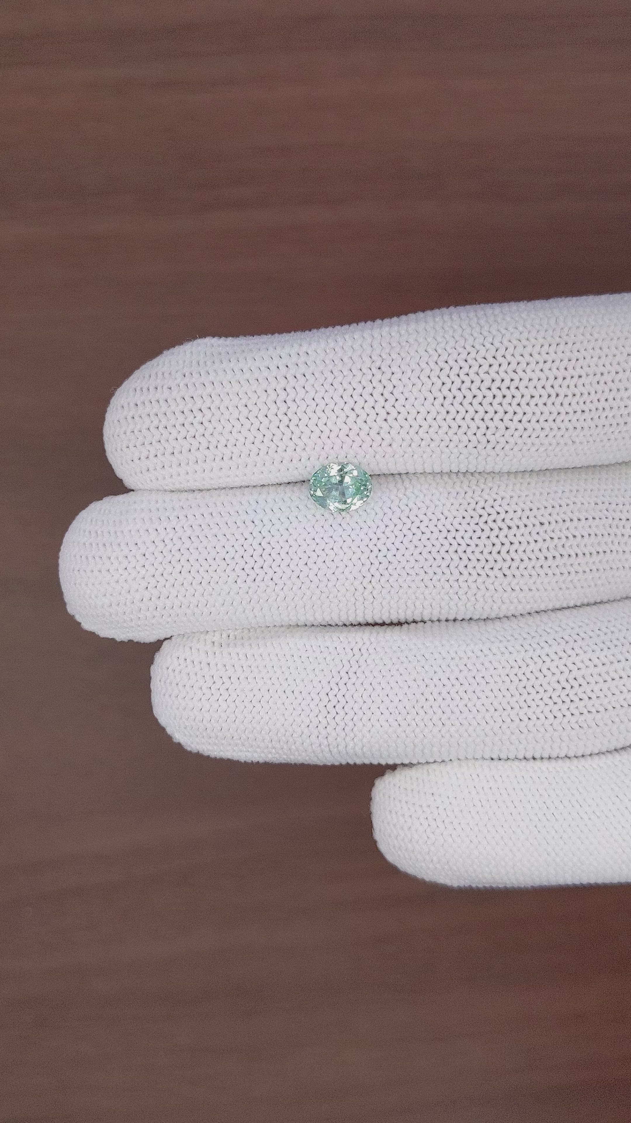 1.13 Ct. Bluish Green Sapphire from Montana Size Video