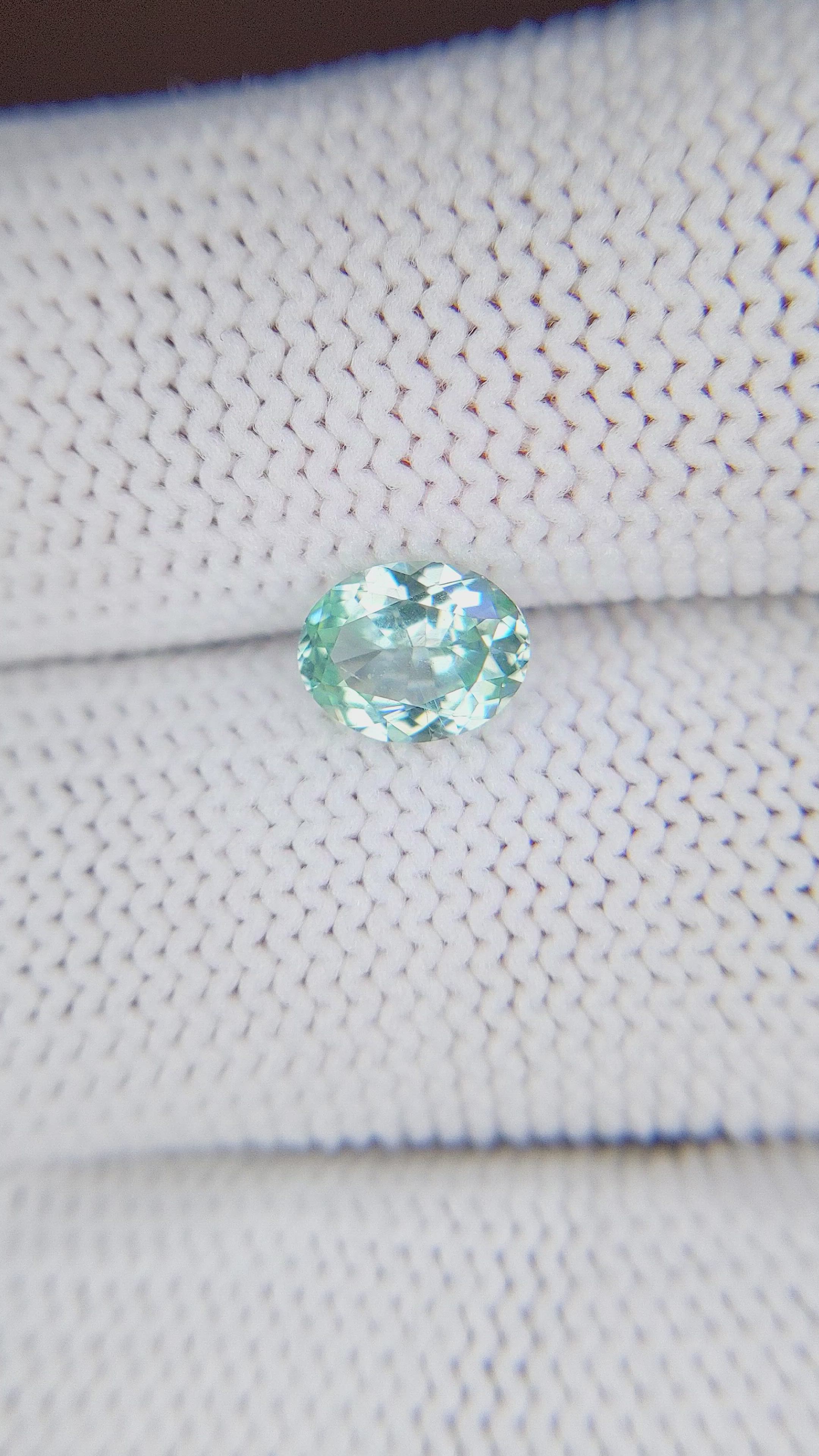 1.13 Ct. Bluish Green Sapphire from Montana Size Video
