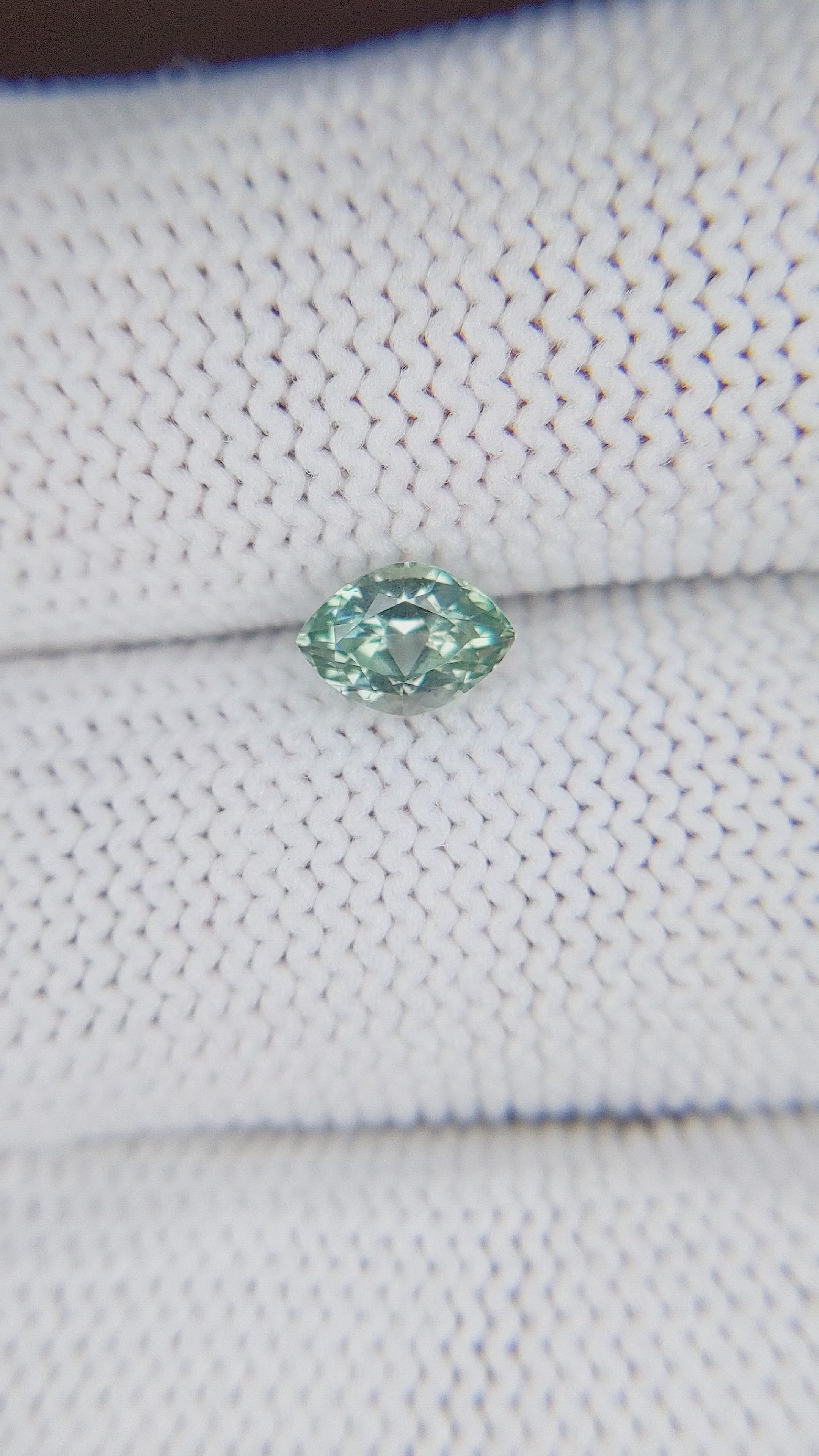 0.82 Ct. Bluish Green Sapphire from Montana Size Video
