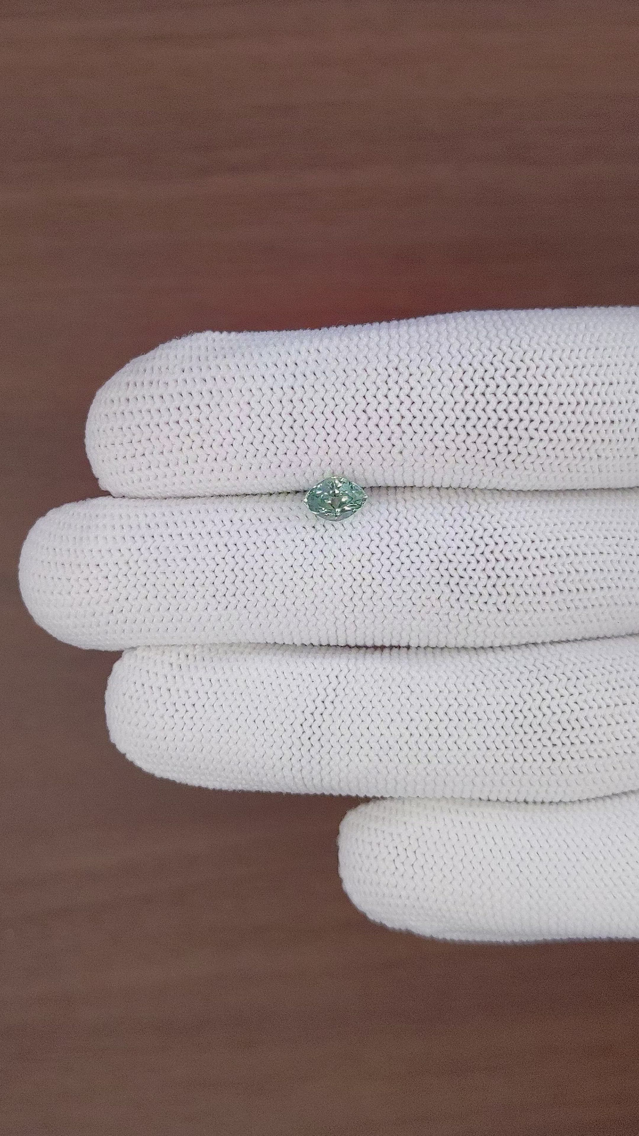 0.82 Ct. Bluish Green Sapphire from Montana Size Video