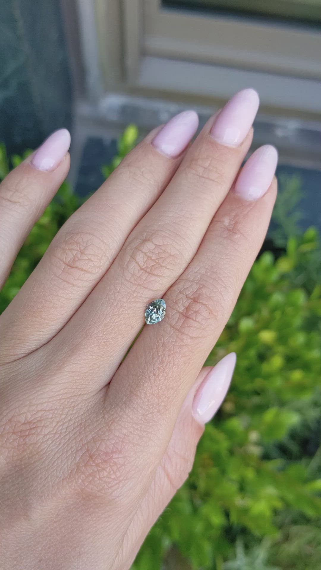 0.82 Ct. Bluish Green Sapphire from Montana Size Video