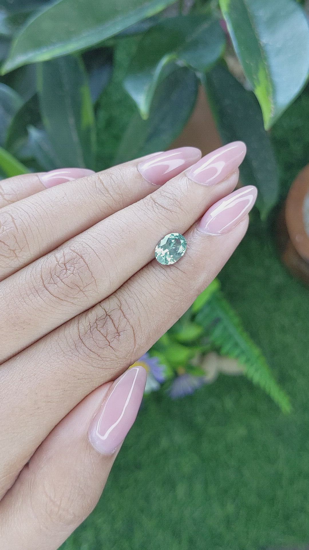 1.97 Ct. Bluish Green Sapphire from Montana Size Video