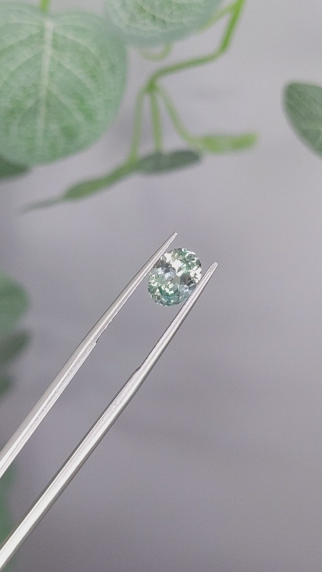 1.54 Ct. Bluish Green Sapphire from Montana Size Video
