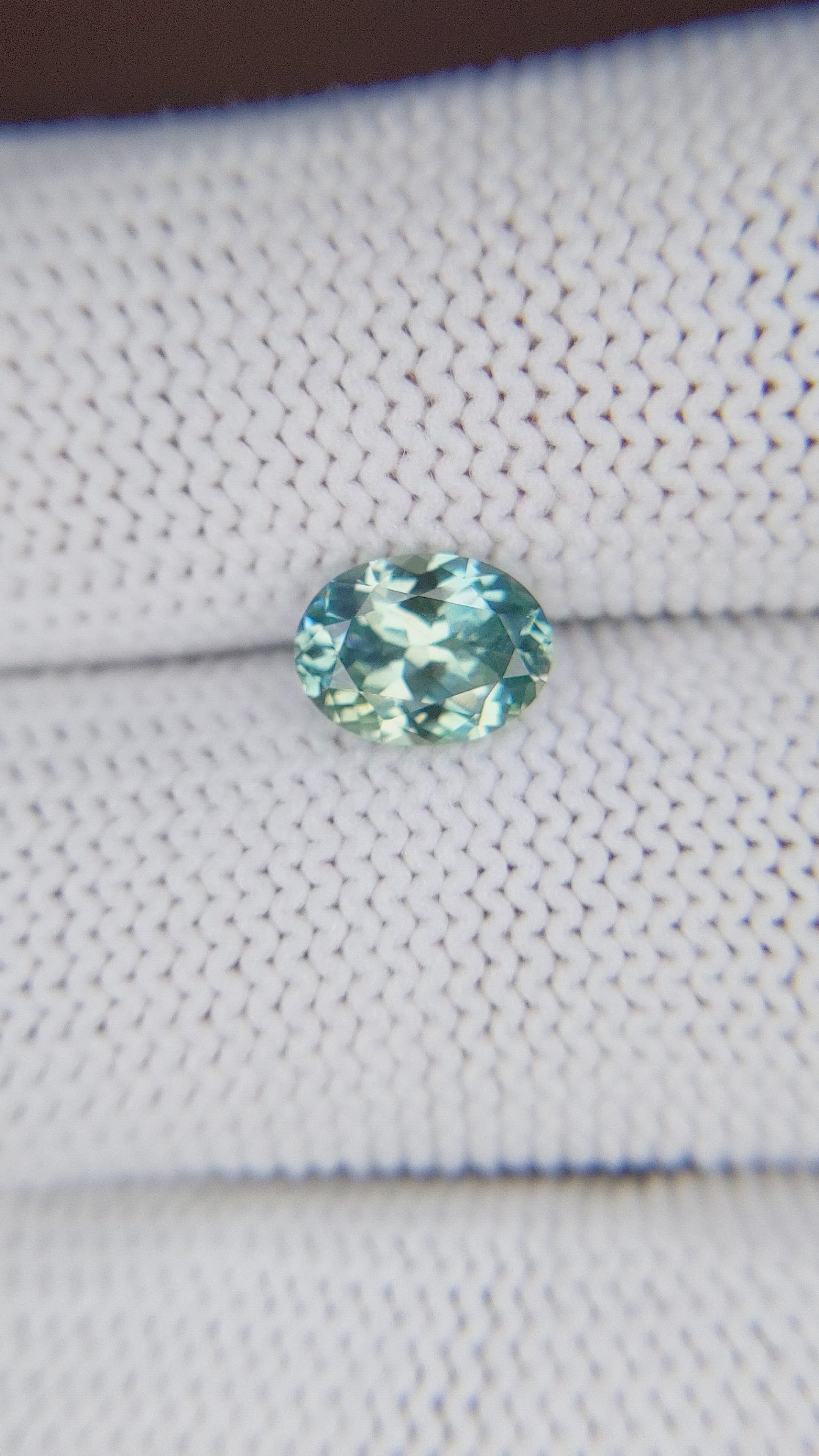 1.54 Ct. Bluish Green Sapphire from Montana Size Video