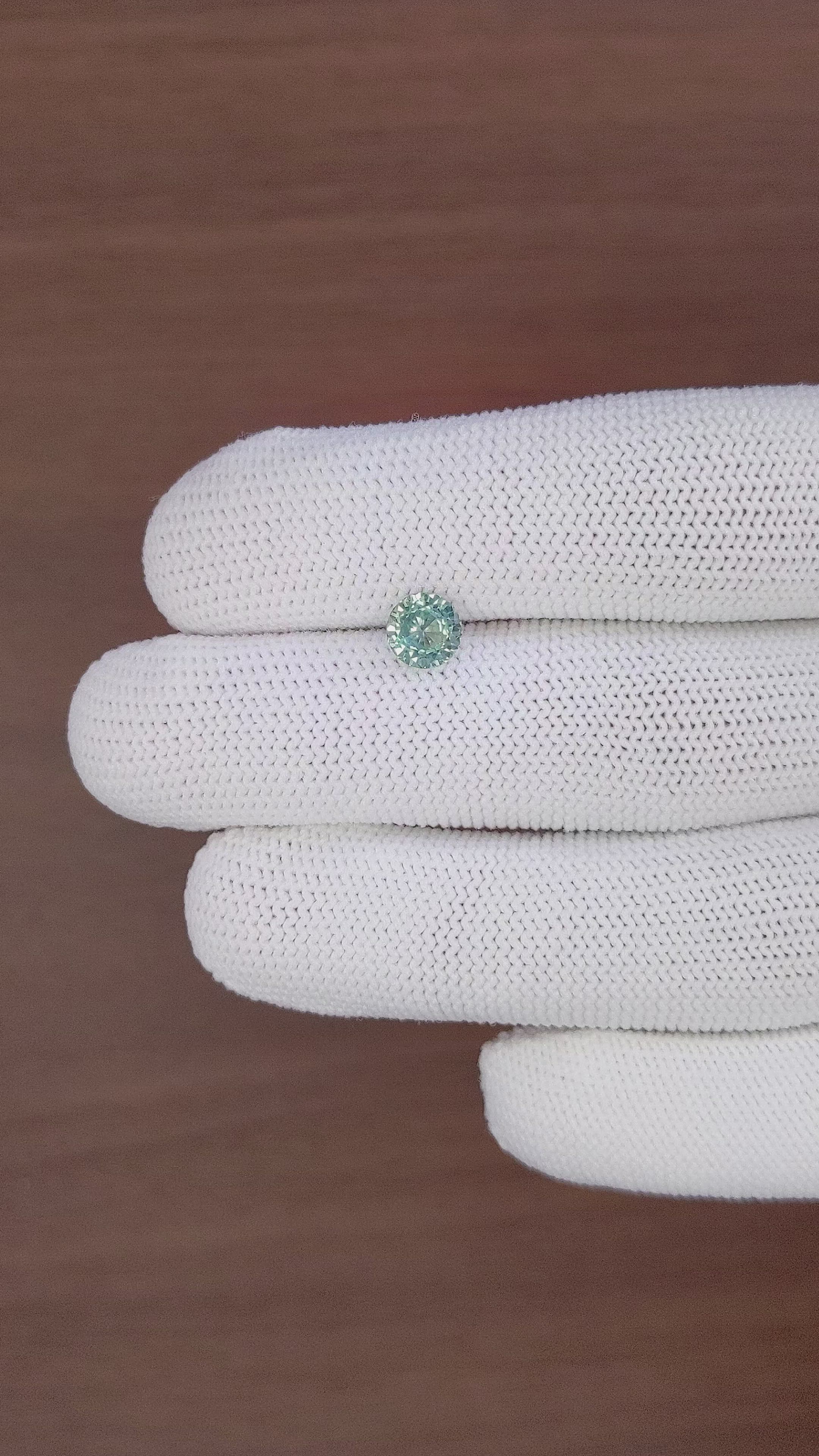 1.25 Ct. Bluish Green Sapphire from Montana Size Video