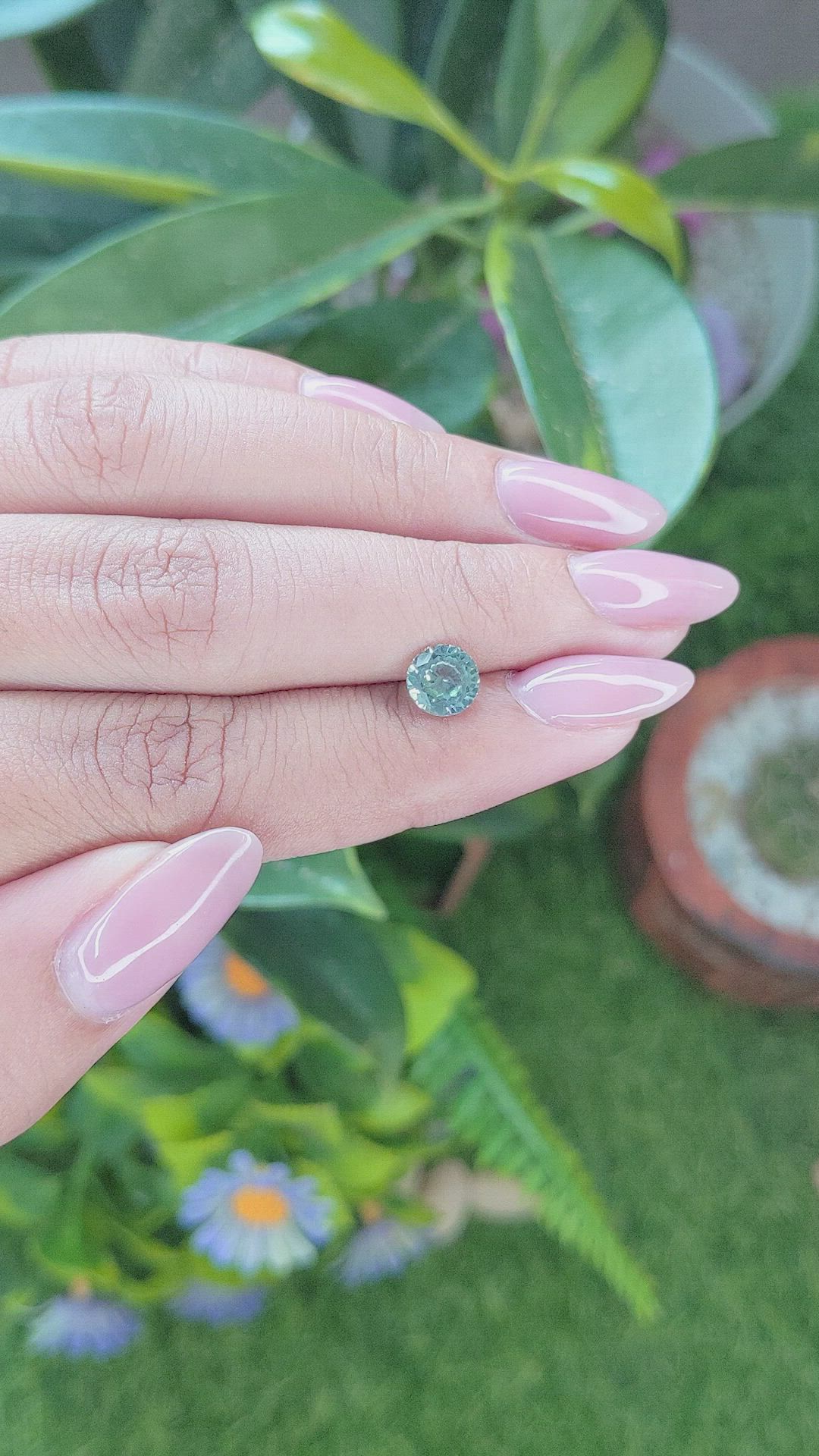 1.25 Ct. Bluish Green Sapphire from Montana Size Video