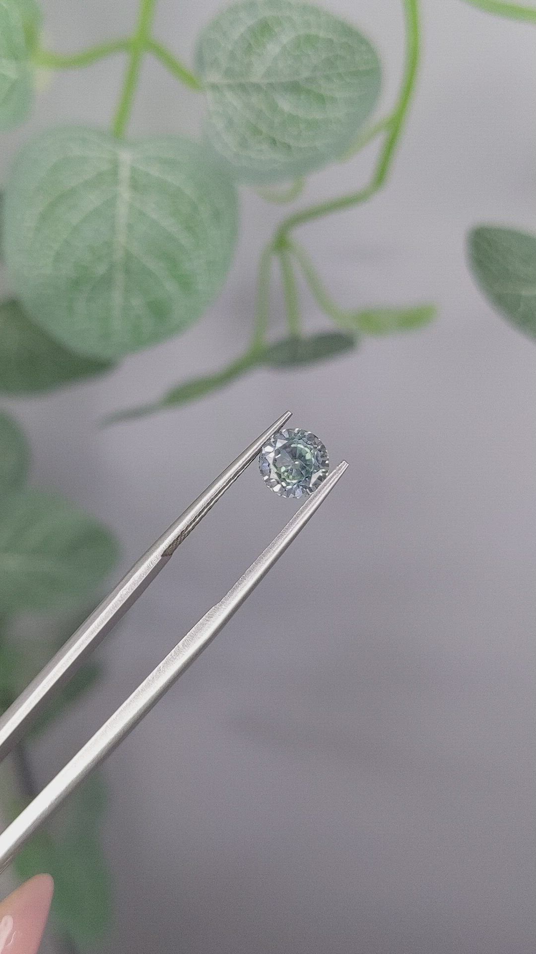 1.25 Ct. Bluish Green Sapphire from Montana Size Video