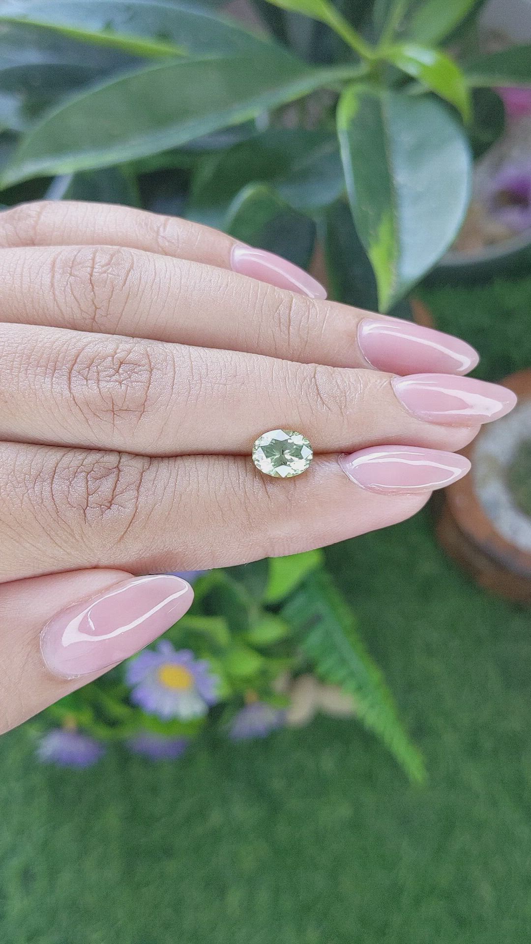 1.50 Ct. Yellowish Green Sapphire from Montana Size Video