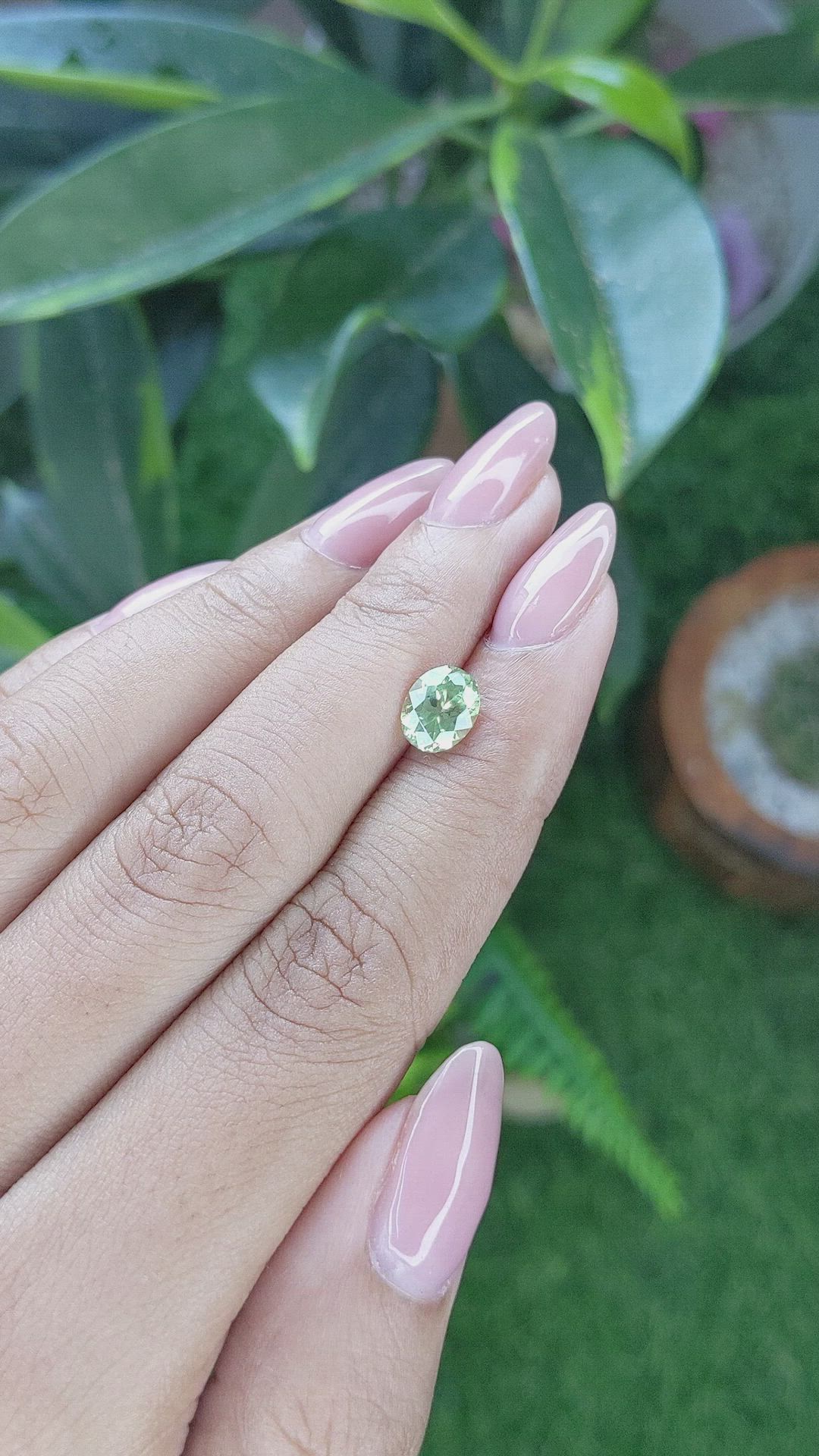 1.50 Ct. Yellowish Green Sapphire from Montana Size Video