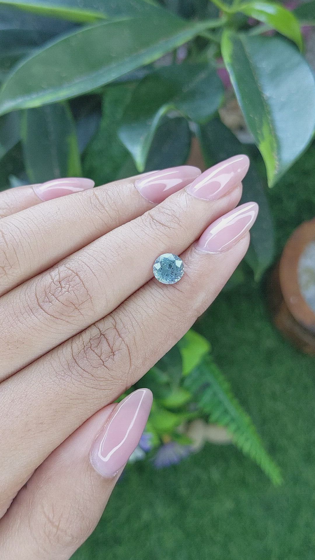 1.46 Ct. Greenish Blue Sapphire from Montana Size Video