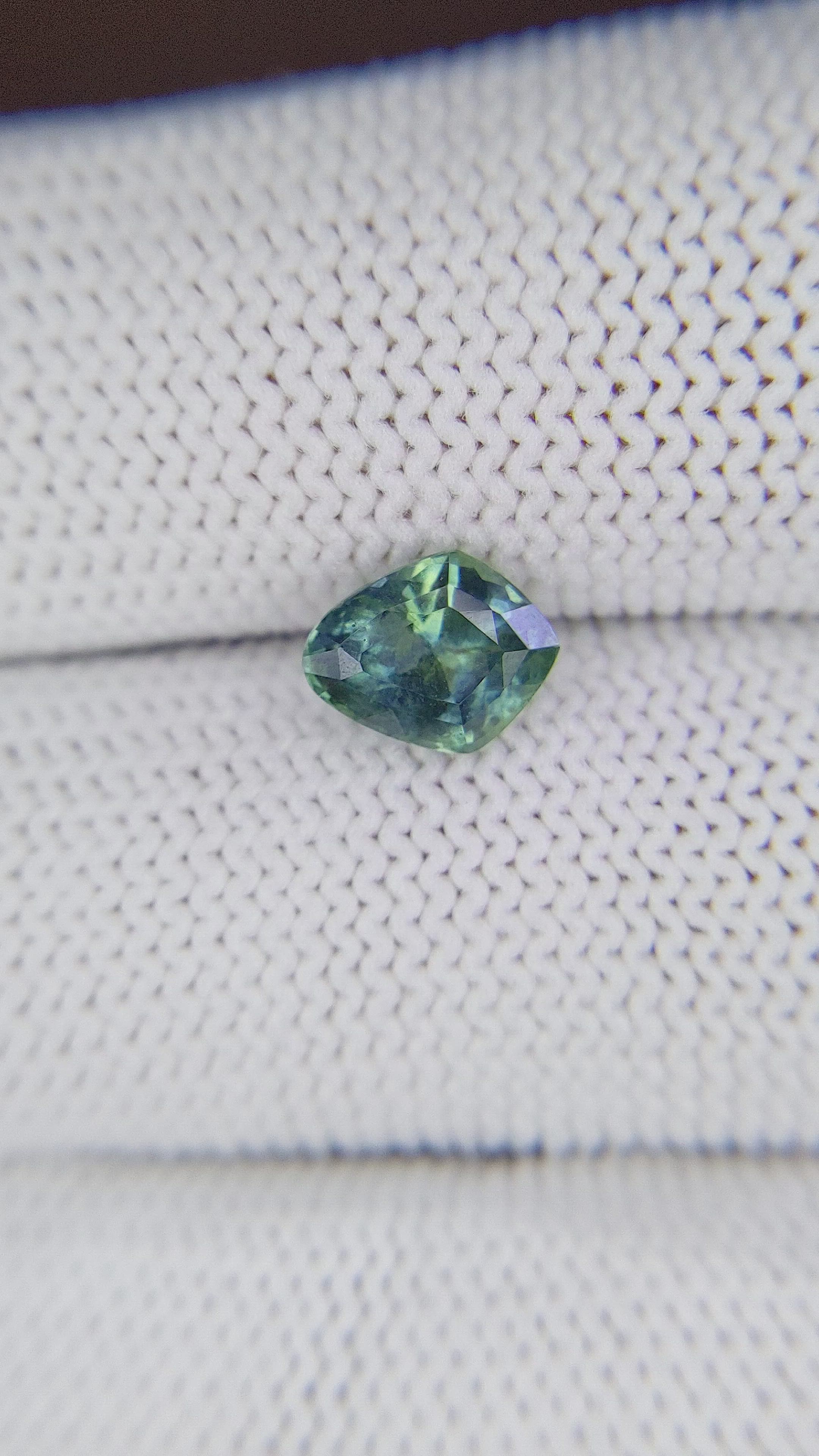 1.61 Ct. Bluish Green Sapphire from Montana Size Video