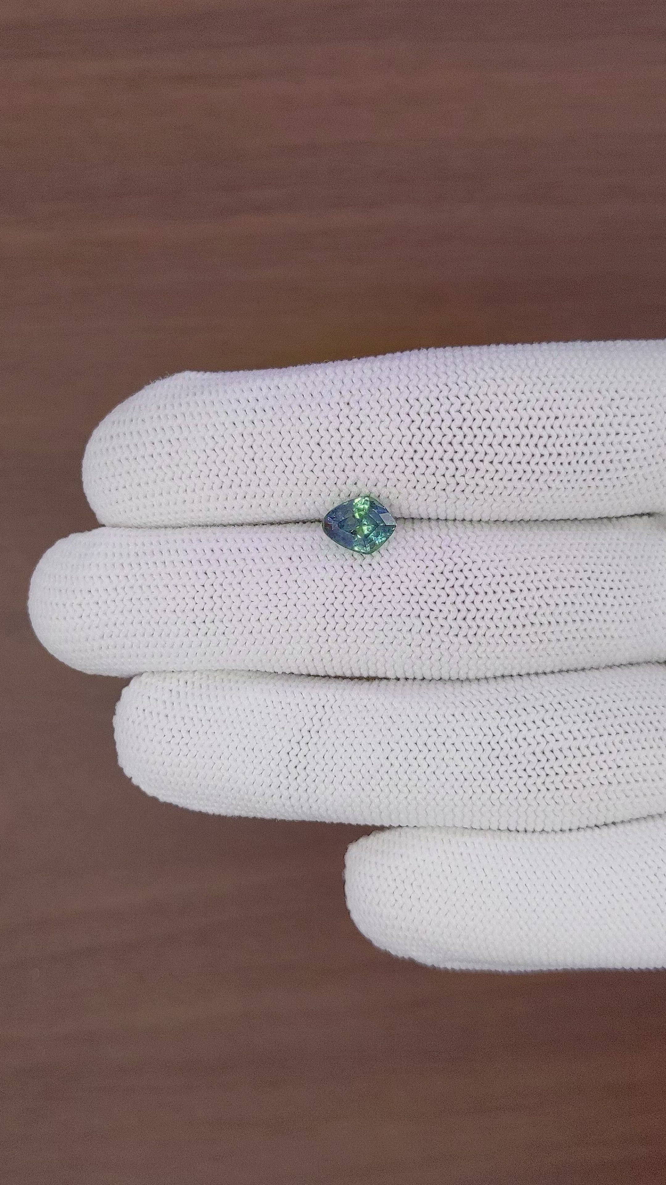 1.61 Ct. Bluish Green Sapphire from Montana Size Video