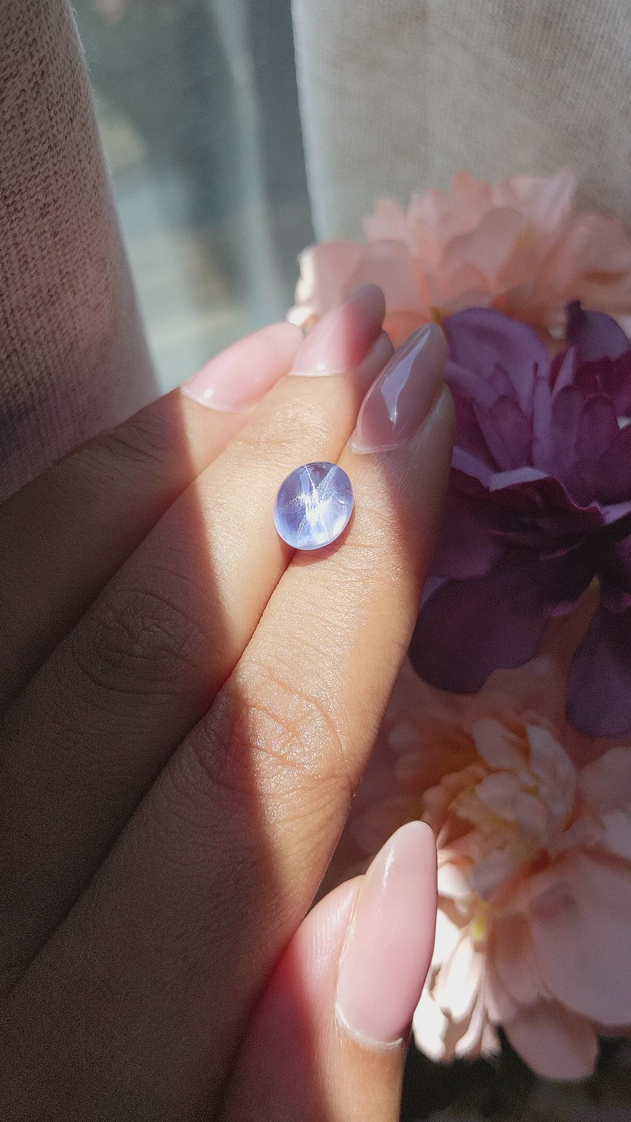 5.33 Ct. Blue Star Sapphire from Ceylon (Sri Lanka) Size Video