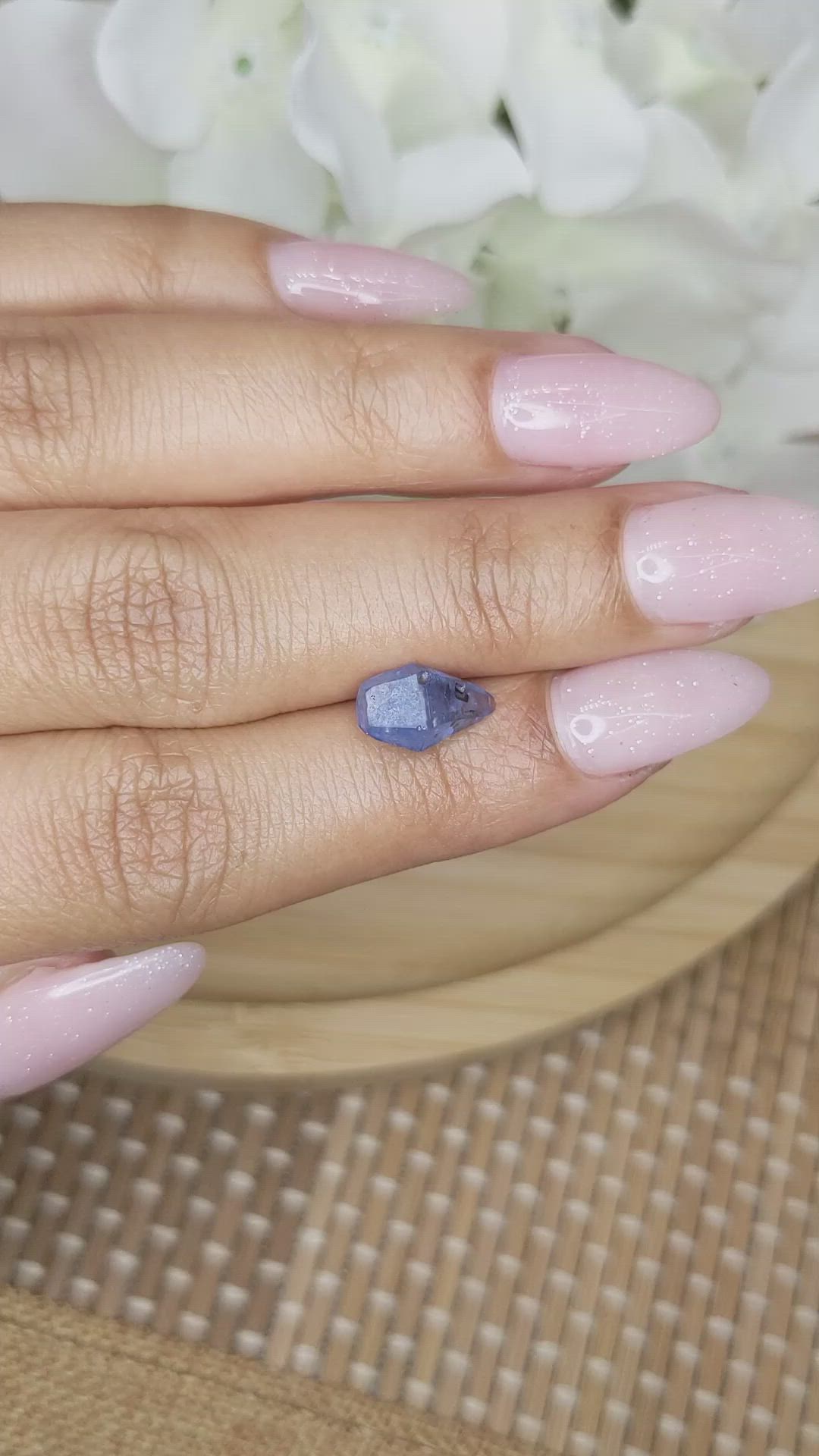 2.76 Ct. Blue Sapphire Crystal from Ceylon (Sri Lanka) Size Video