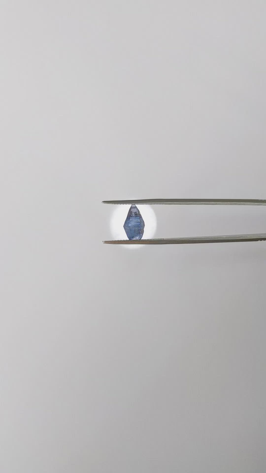 2.76 Ct. Blue Sapphire Crystal from Ceylon (Sri Lanka) Size Video