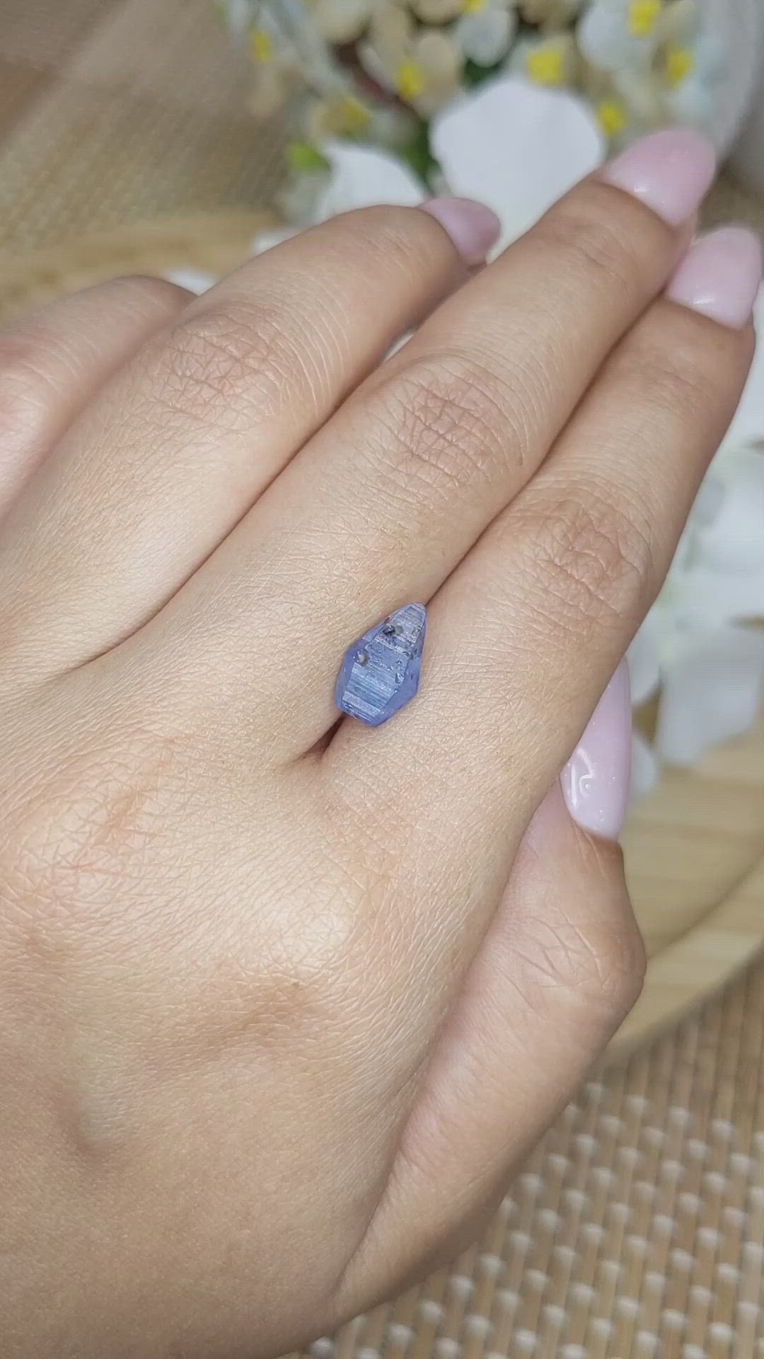 2.76 Ct. Blue Sapphire Crystal from Ceylon (Sri Lanka) Size Video