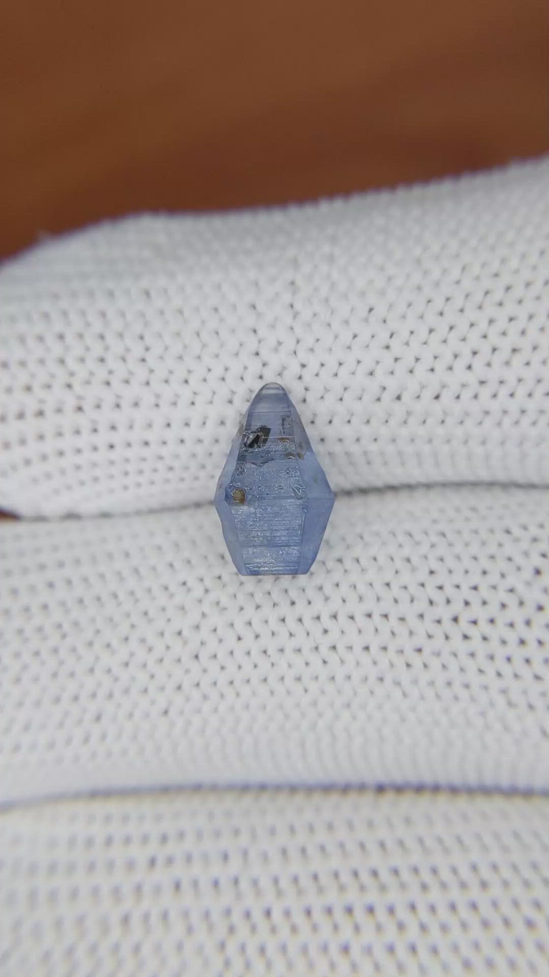 2.76 Ct. Blue Sapphire Crystal from Ceylon (Sri Lanka) Size Video