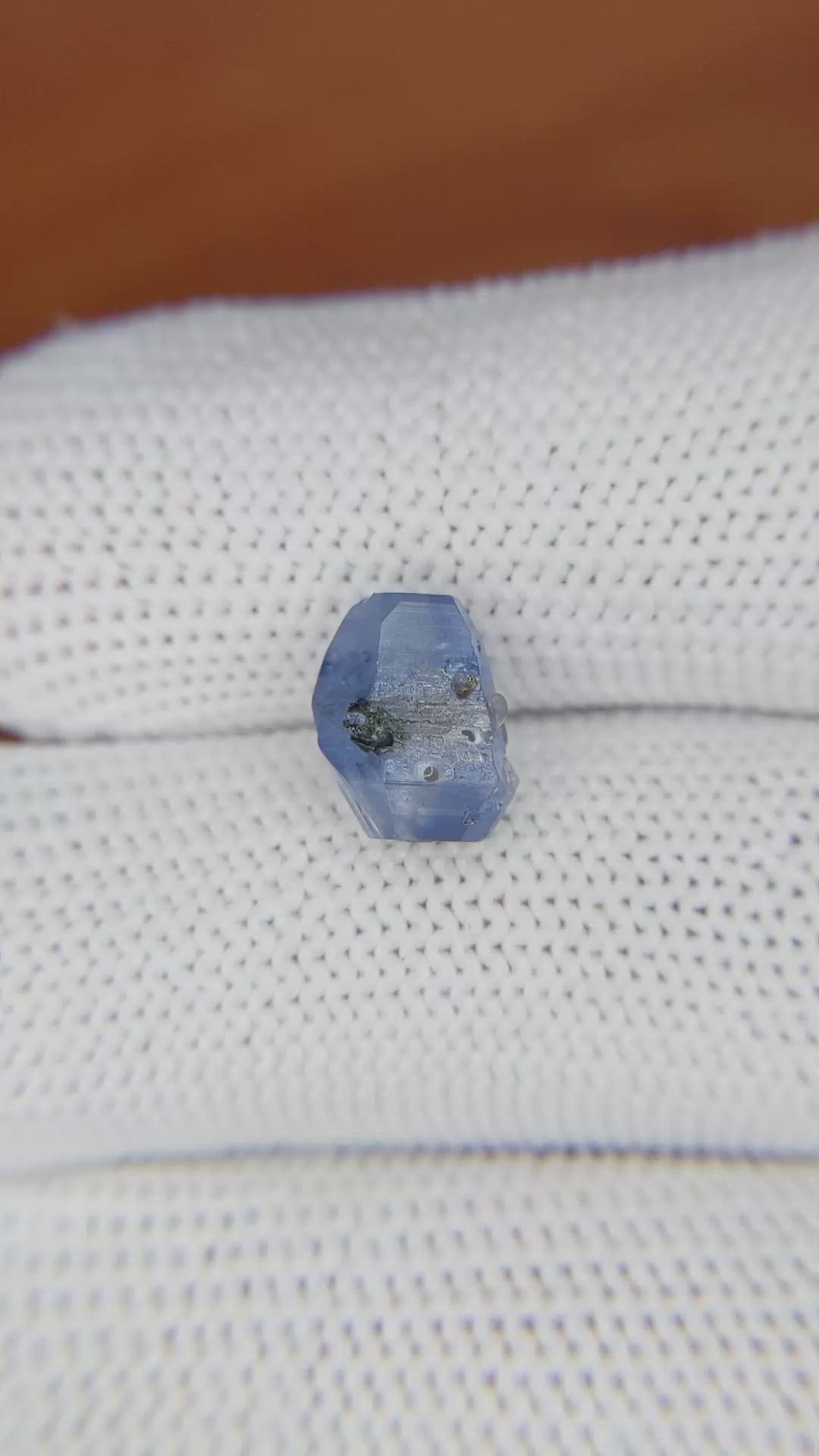 3.84 Ct. Blue Sapphire Crystal from Ceylon (Sri Lanka) Size Video