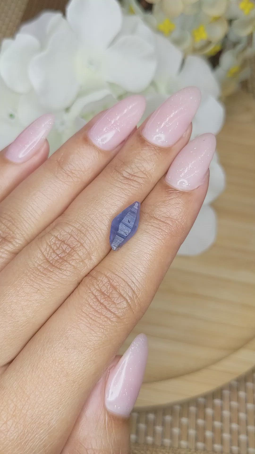 3.71 Ct. Blue Sapphire Crystal from Ceylon (Sri Lanka) Size Video