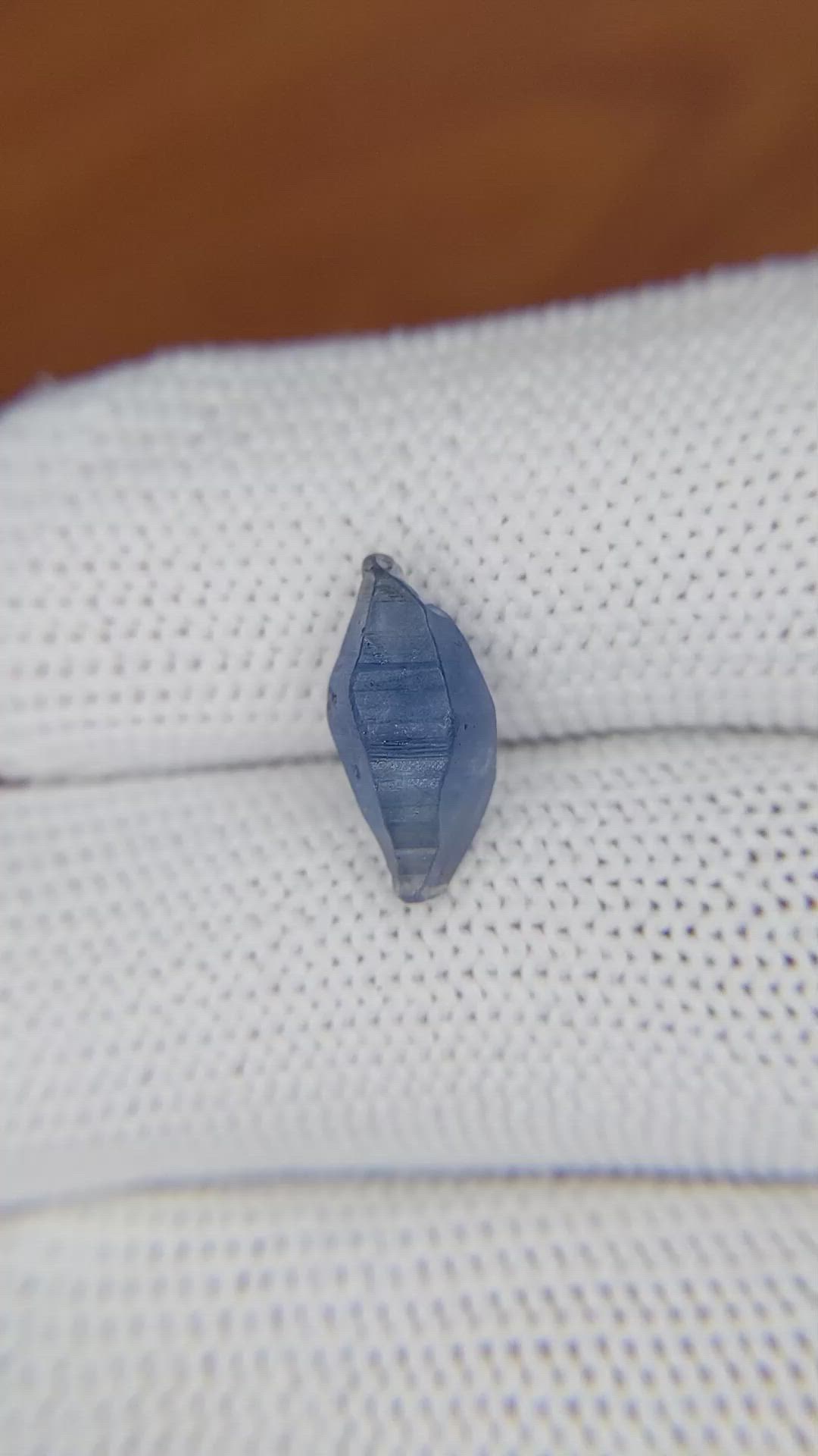 3.71 Ct. Blue Sapphire Crystal from Ceylon (Sri Lanka) Size Video