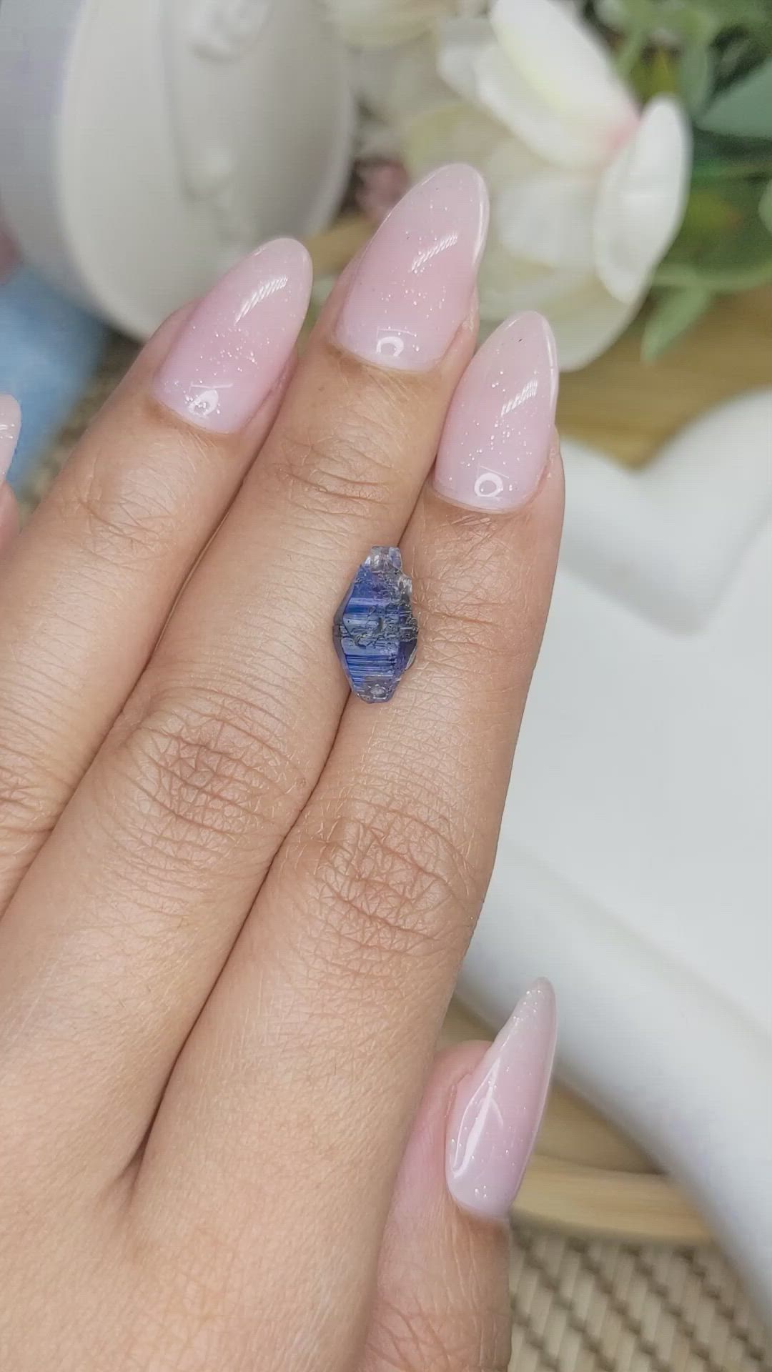 3.30 Ct. Blue Sapphire Crystal from Ceylon (Sri Lanka) Size Video