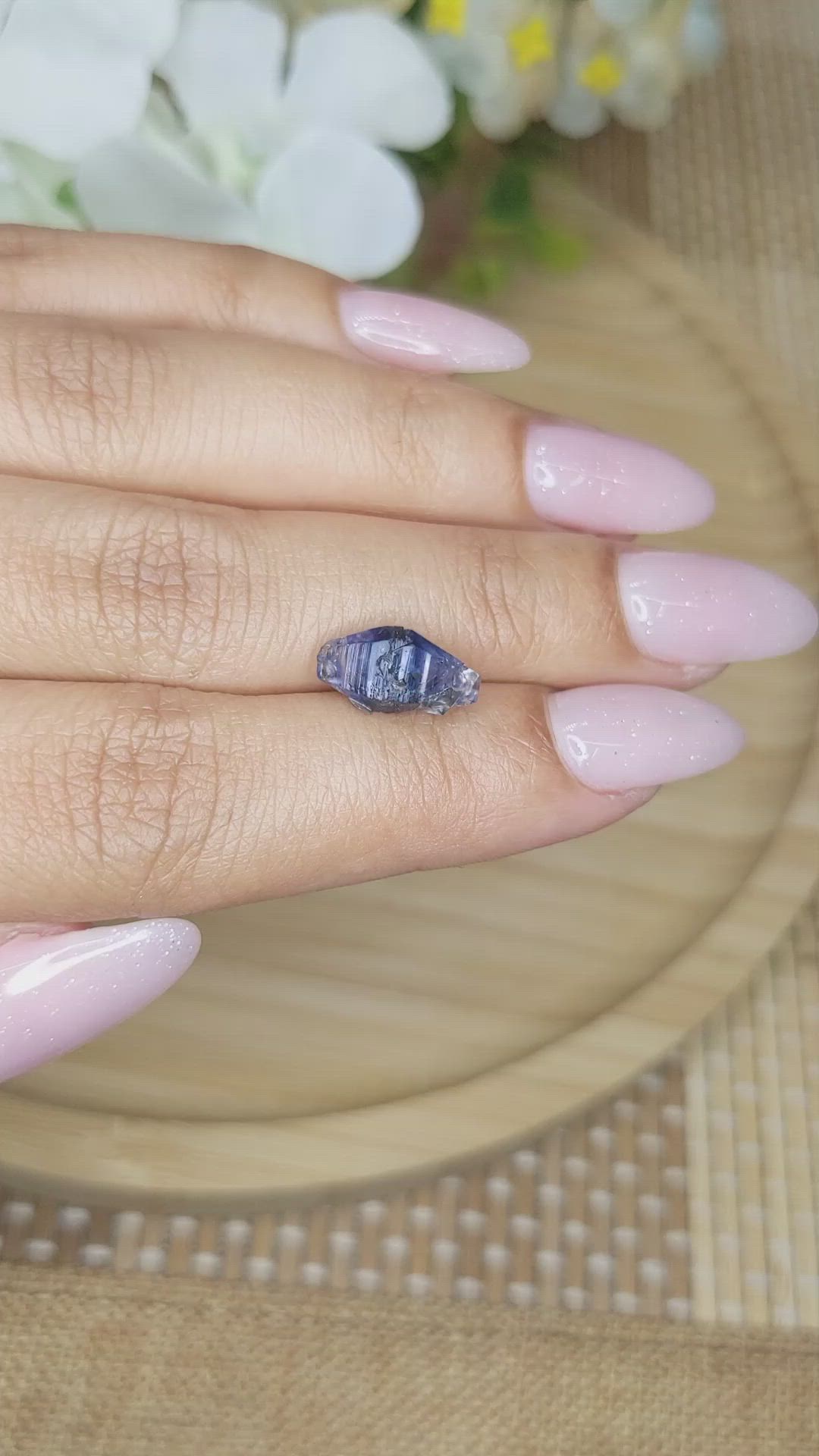 3.30 Ct. Blue Sapphire Crystal from Ceylon (Sri Lanka) Size Video
