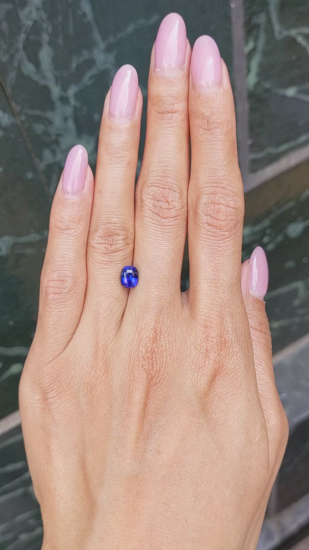 1.58 Ct. Blue Sapphire from Ceylon (Sri Lanka) Size Video