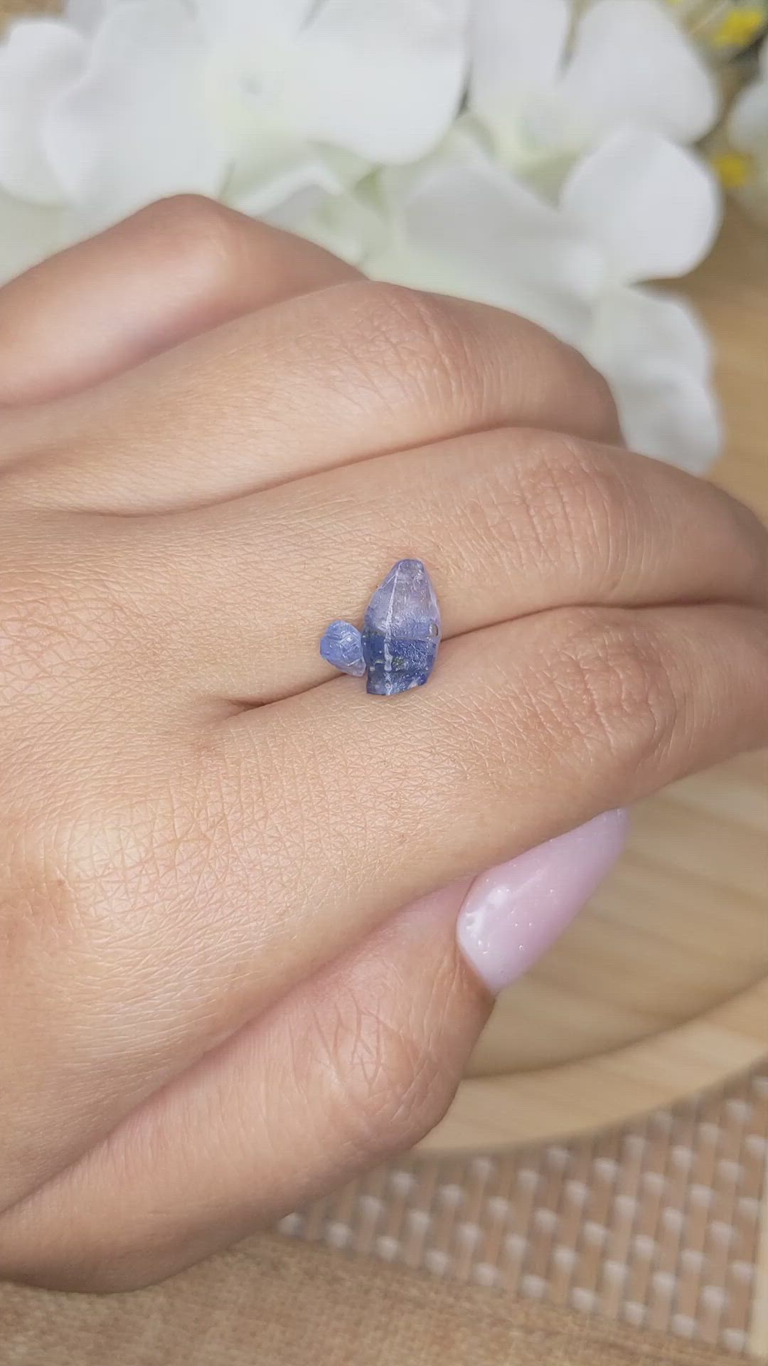 3.46 Ct. Blue Sapphire Crystal from Ceylon (Sri Lanka) Size Video