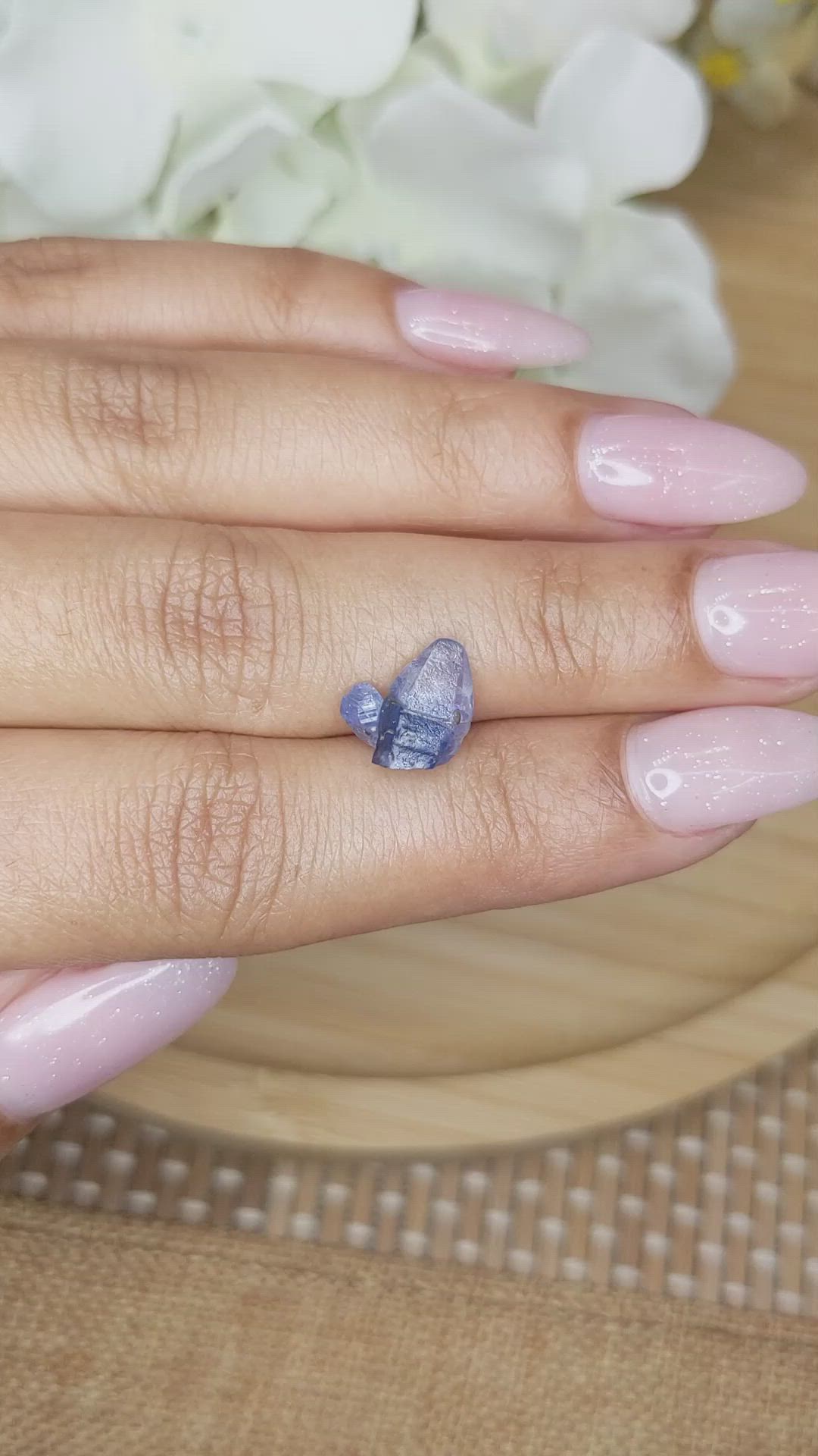 3.46 Ct. Blue Sapphire Crystal from Ceylon (Sri Lanka) Size Video