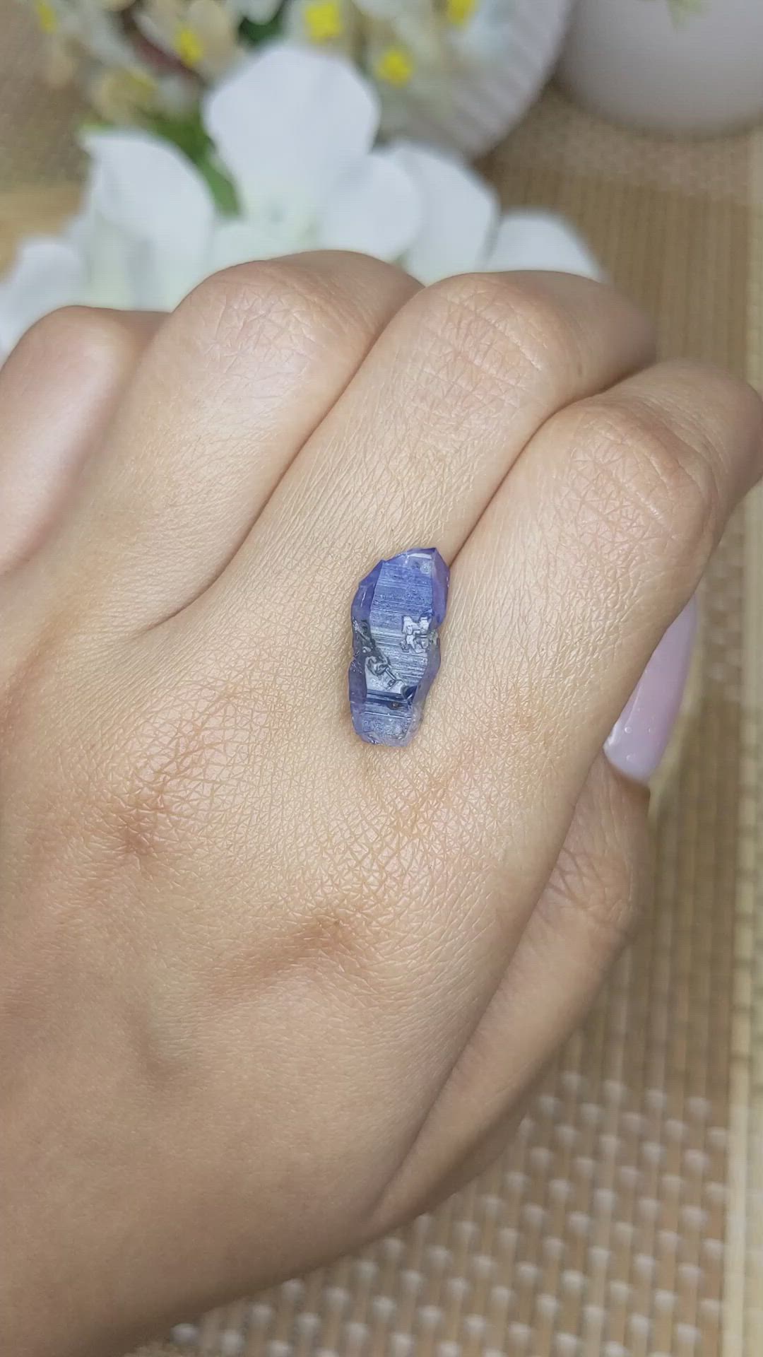 6.85 Ct. Blue Sapphire Crystal from Ceylon (Sri Lanka) Size Video