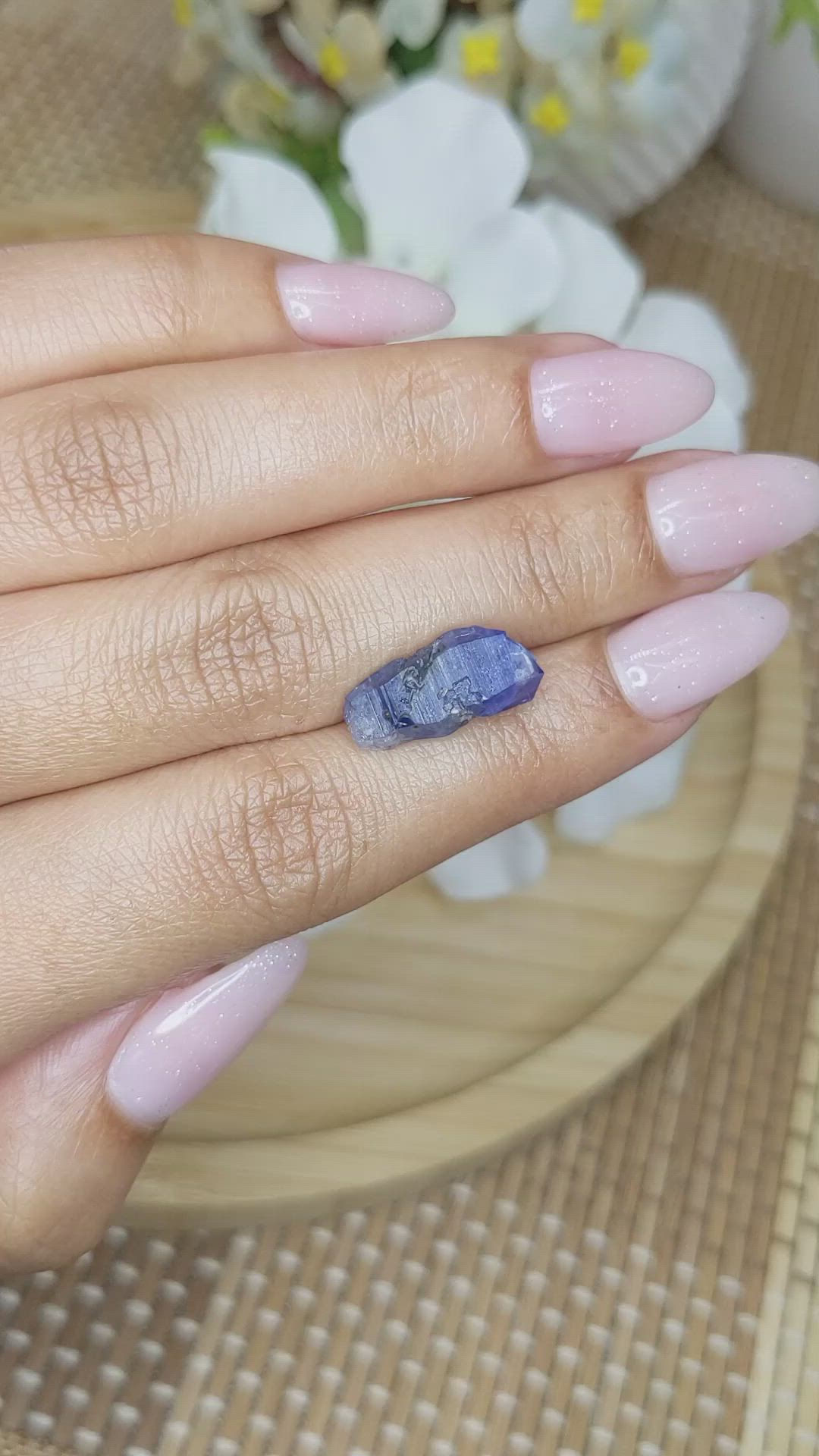 6.85 Ct. Blue Sapphire Crystal from Ceylon (Sri Lanka) Size Video