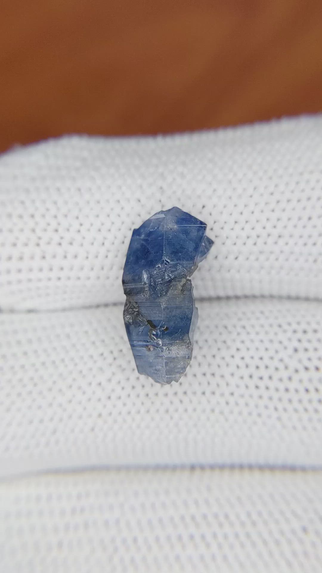 6.85 Ct. Blue Sapphire Crystal from Ceylon (Sri Lanka) Size Video