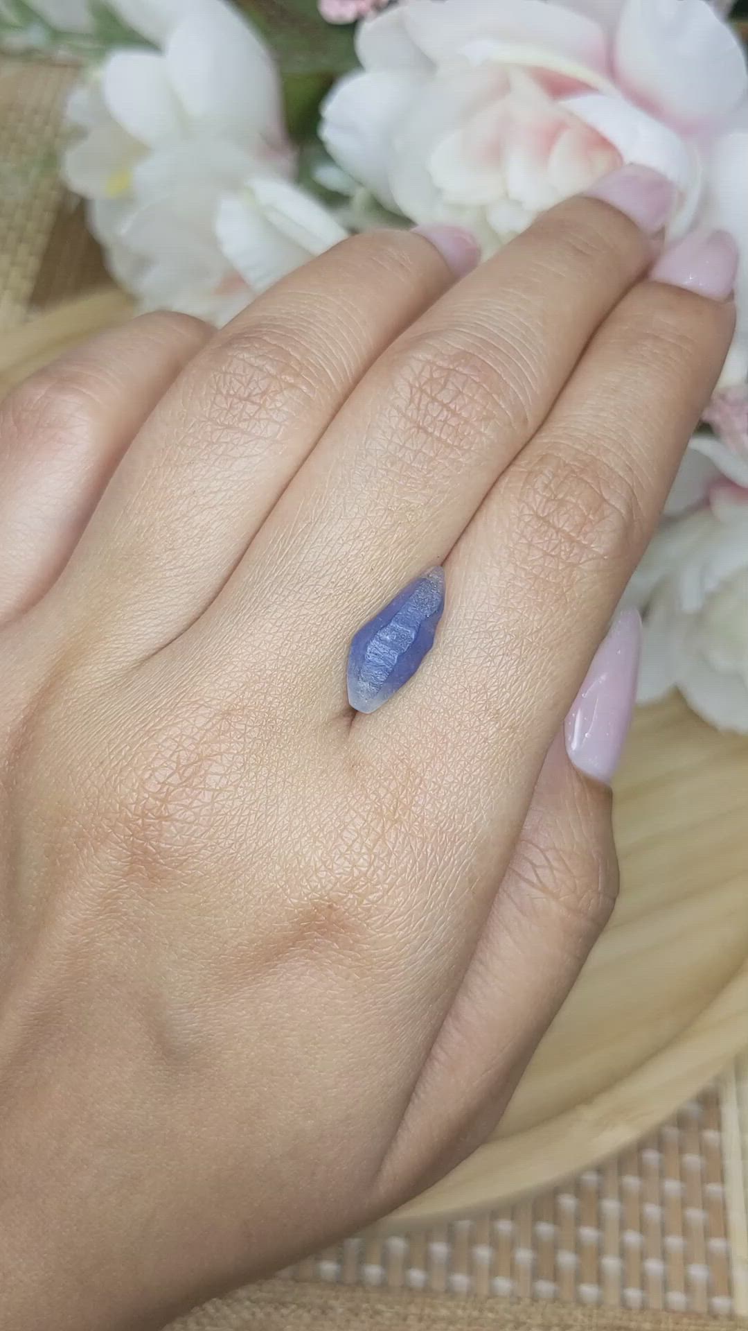 4.94 Ct. Blue Sapphire Crystal from Ceylon (Sri Lanka) Size Video