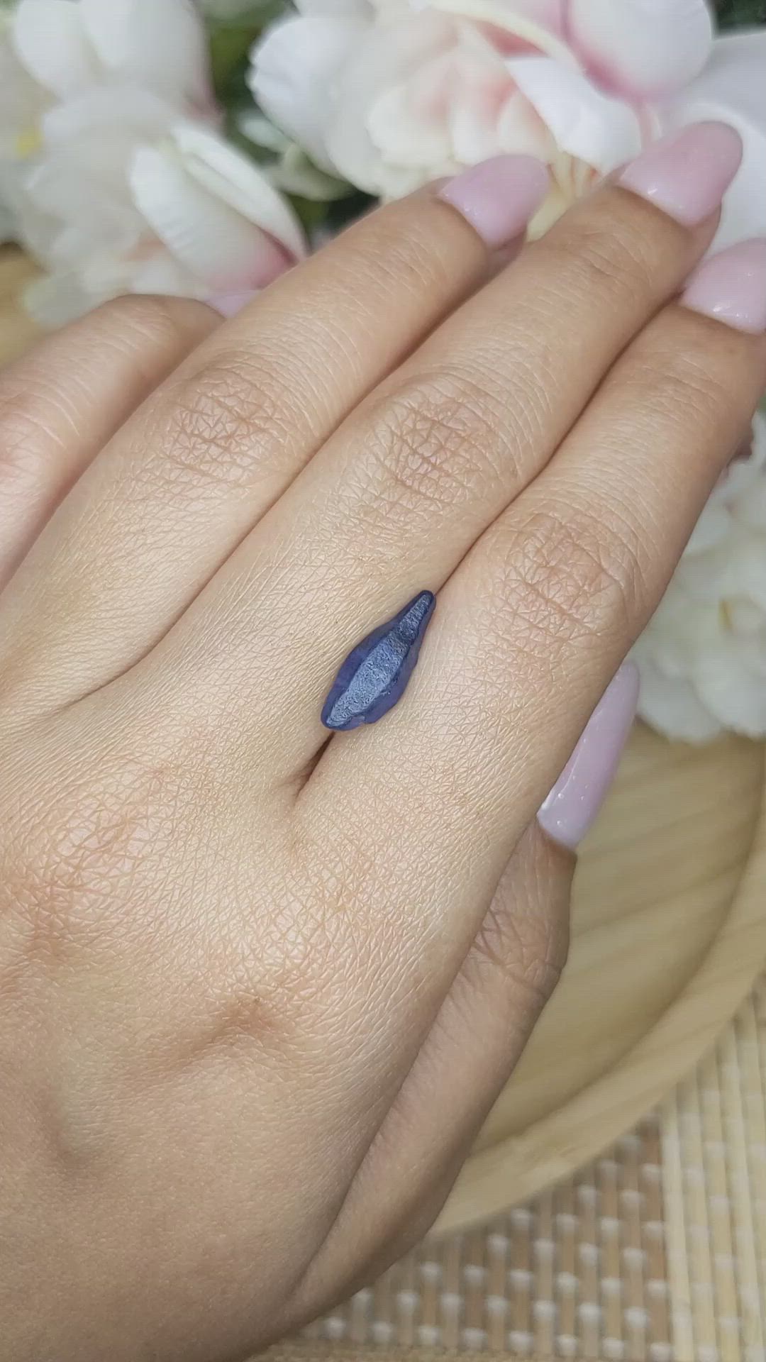 3.64 Ct. Blue Sapphire Crystal from Ceylon (Sri Lanka) Size Video
