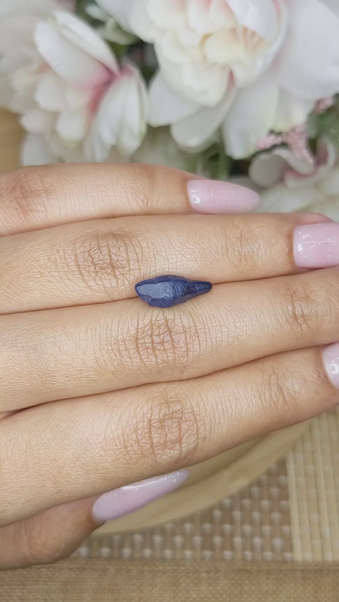 3.64 Ct. Blue Sapphire Crystal from Ceylon (Sri Lanka) Size Video