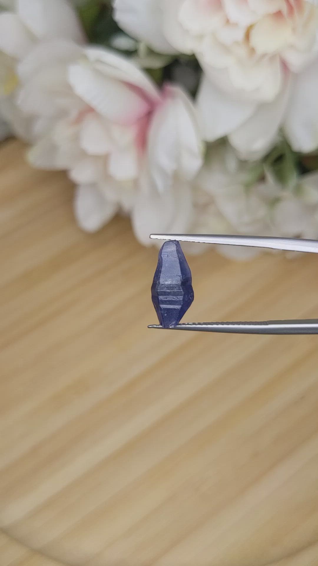 4.97 Ct. Blue Sapphire Crystal from Ceylon (Sri Lanka) Size Video