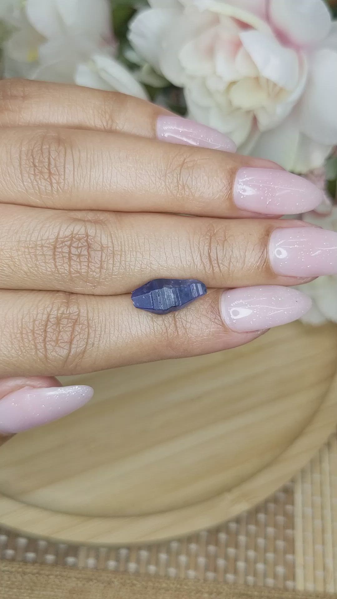 4.97 Ct. Blue Sapphire Crystal from Ceylon (Sri Lanka) Size Video