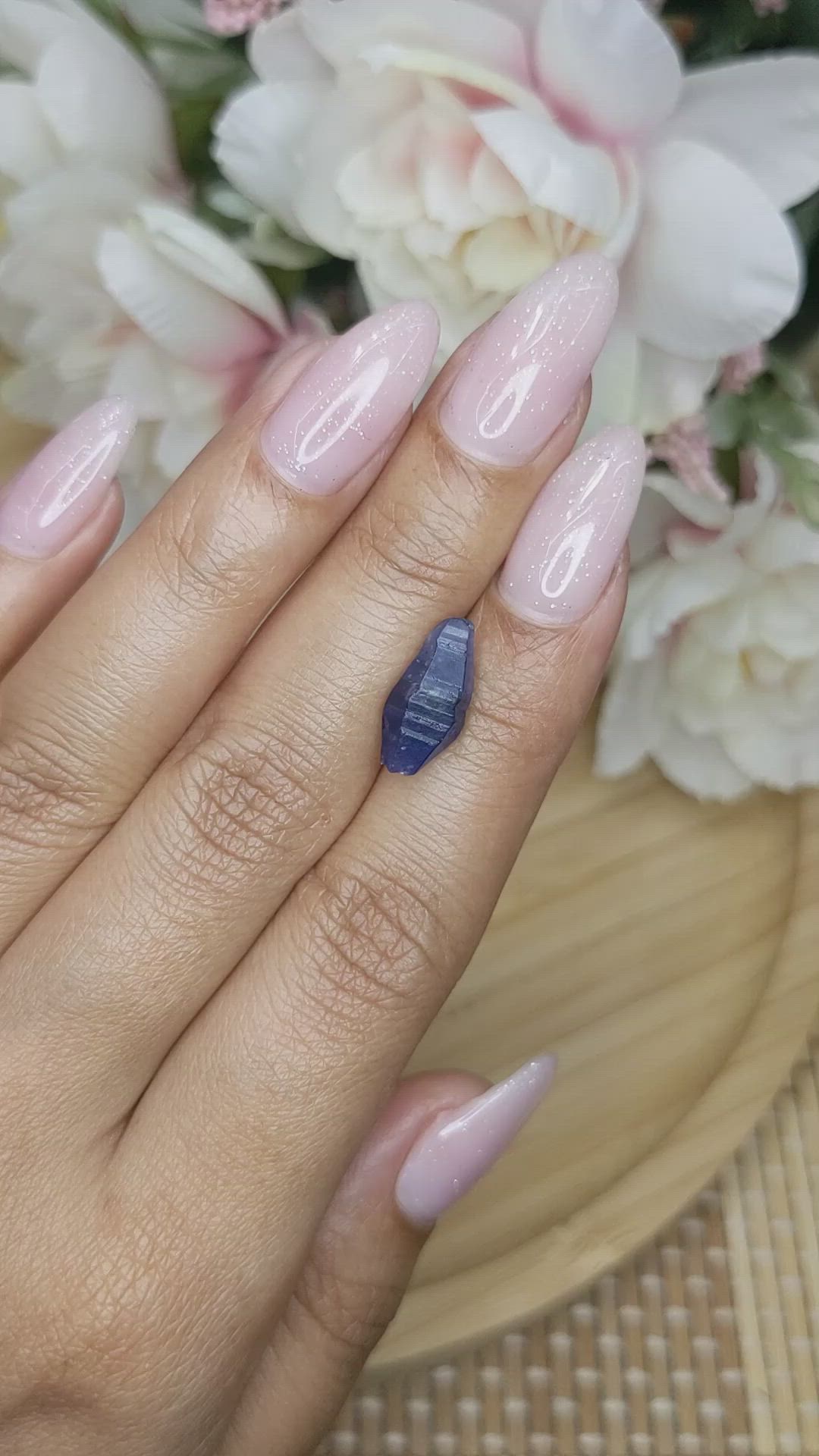 4.97 Ct. Blue Sapphire Crystal from Ceylon (Sri Lanka) Size Video