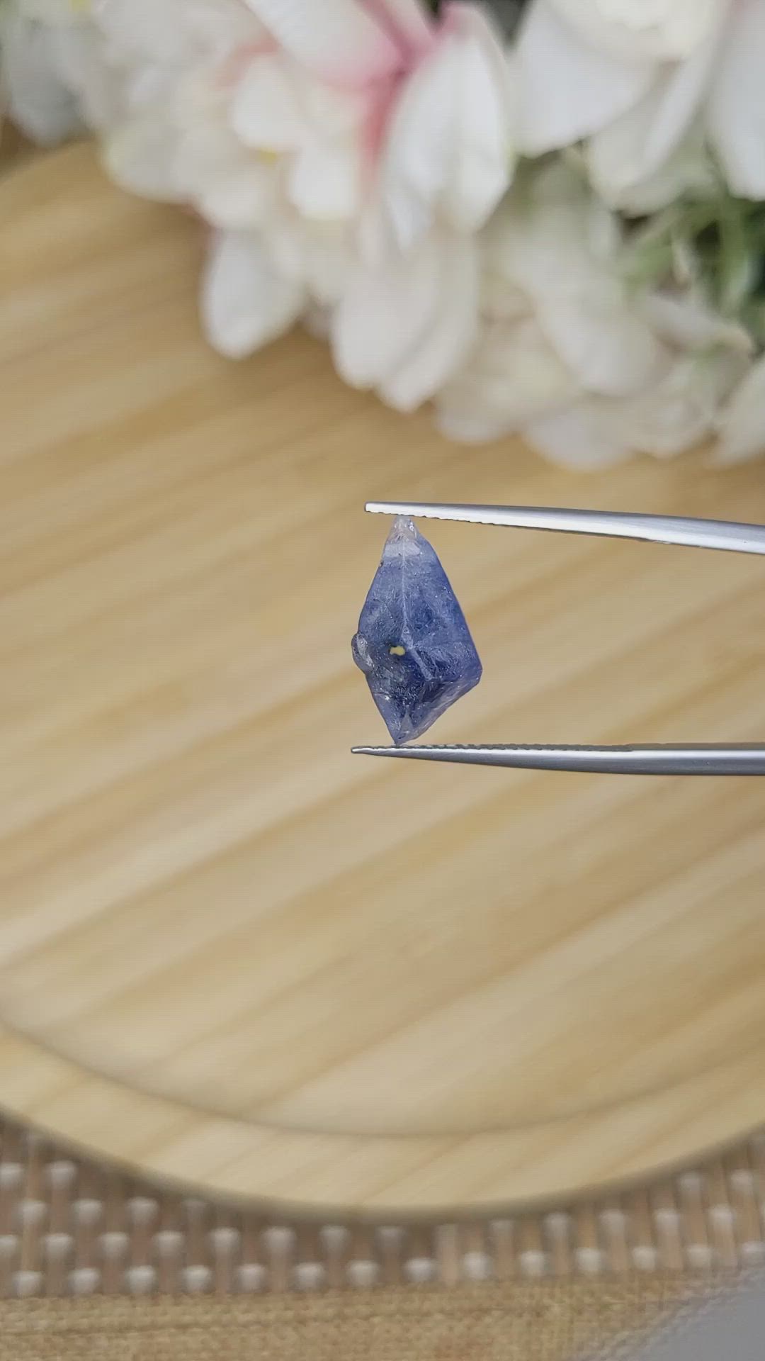 6.48 Ct. Blue Sapphire Crystal from Ceylon (Sri Lanka) Size Video
