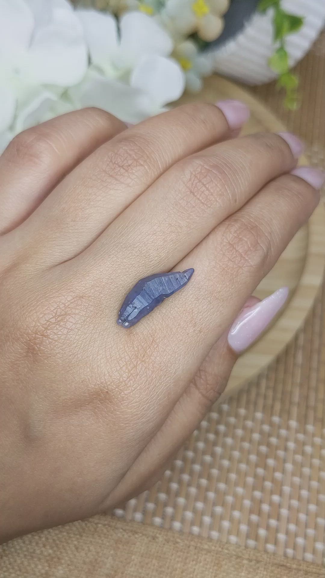 6.68 Ct. Blue Sapphire Crystal from Ceylon (Sri Lanka) Size Video