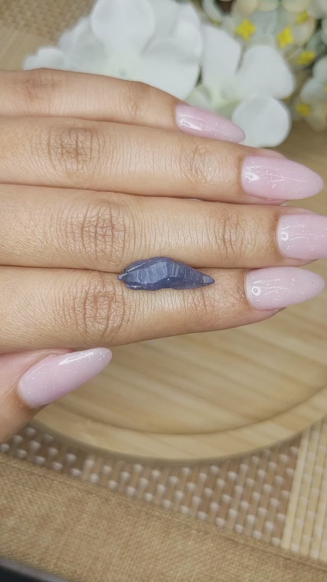 6.68 Ct. Blue Sapphire Crystal from Ceylon (Sri Lanka) Size Video
