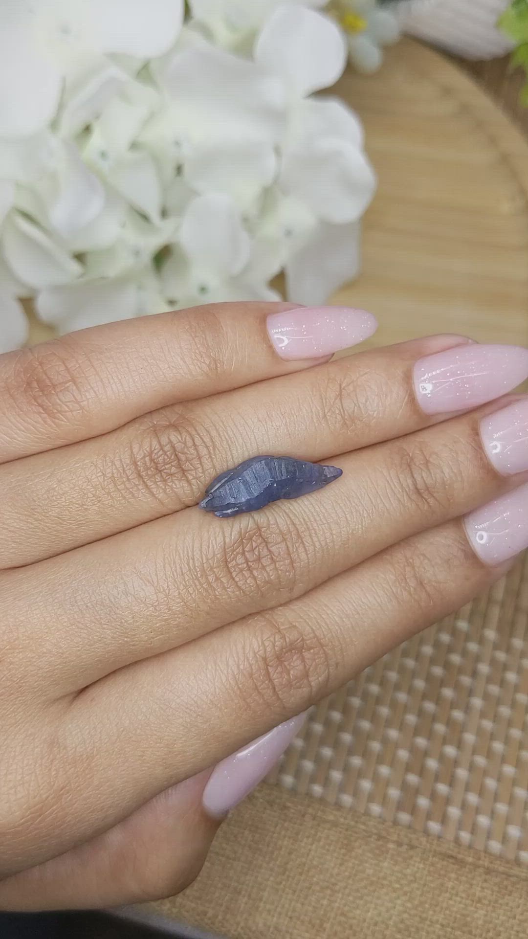 6.68 Ct. Blue Sapphire Crystal from Ceylon (Sri Lanka) Size Video