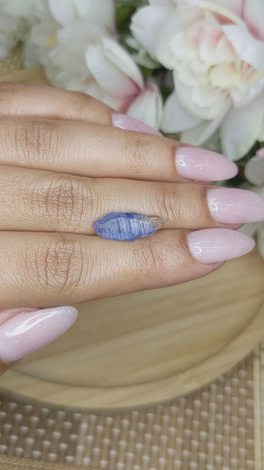 4.98 Ct. Blue Sapphire Crystal from Ceylon (Sri Lanka) Size Video