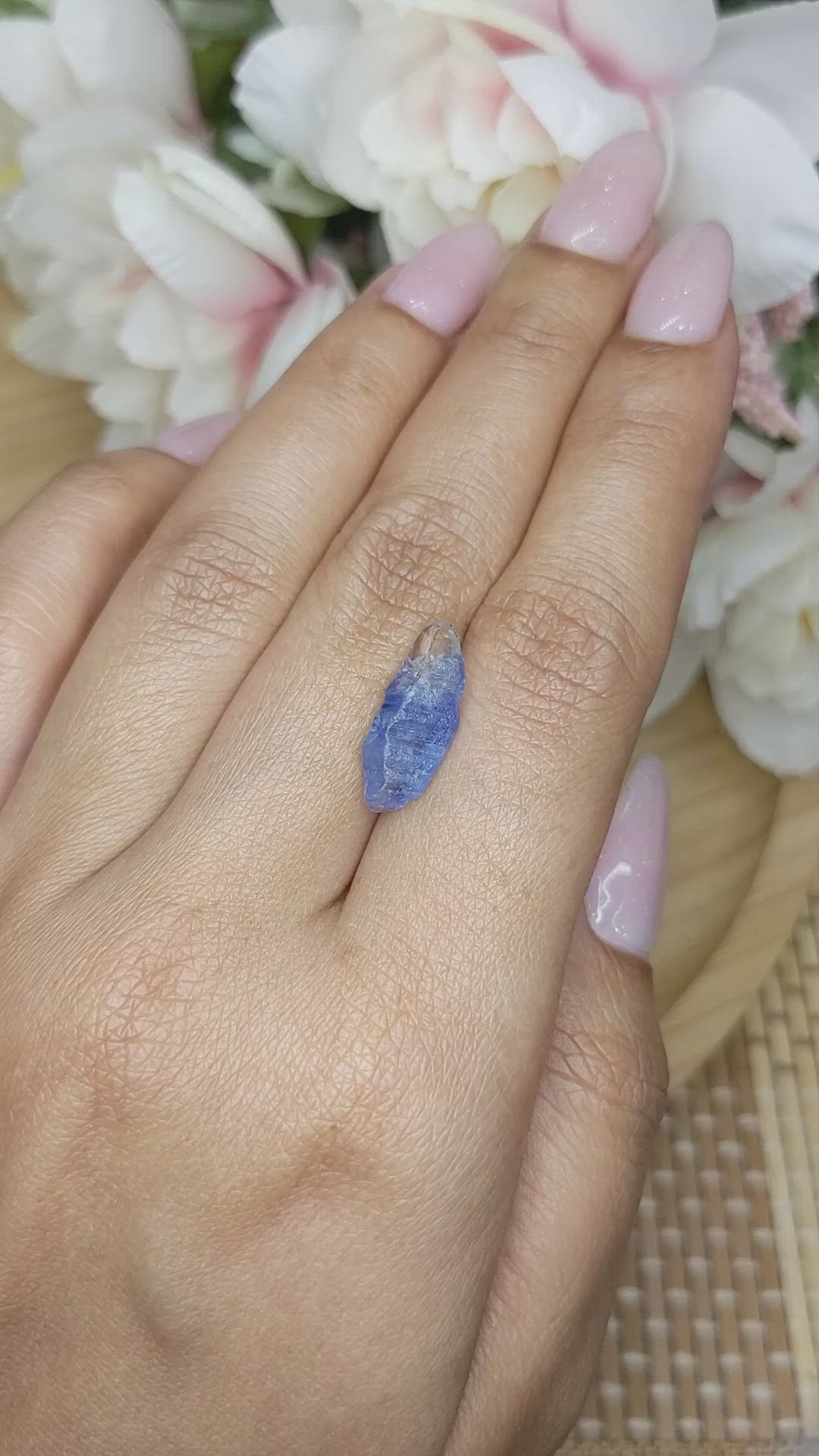 4.98 Ct. Blue Sapphire Crystal from Ceylon (Sri Lanka) Size Video