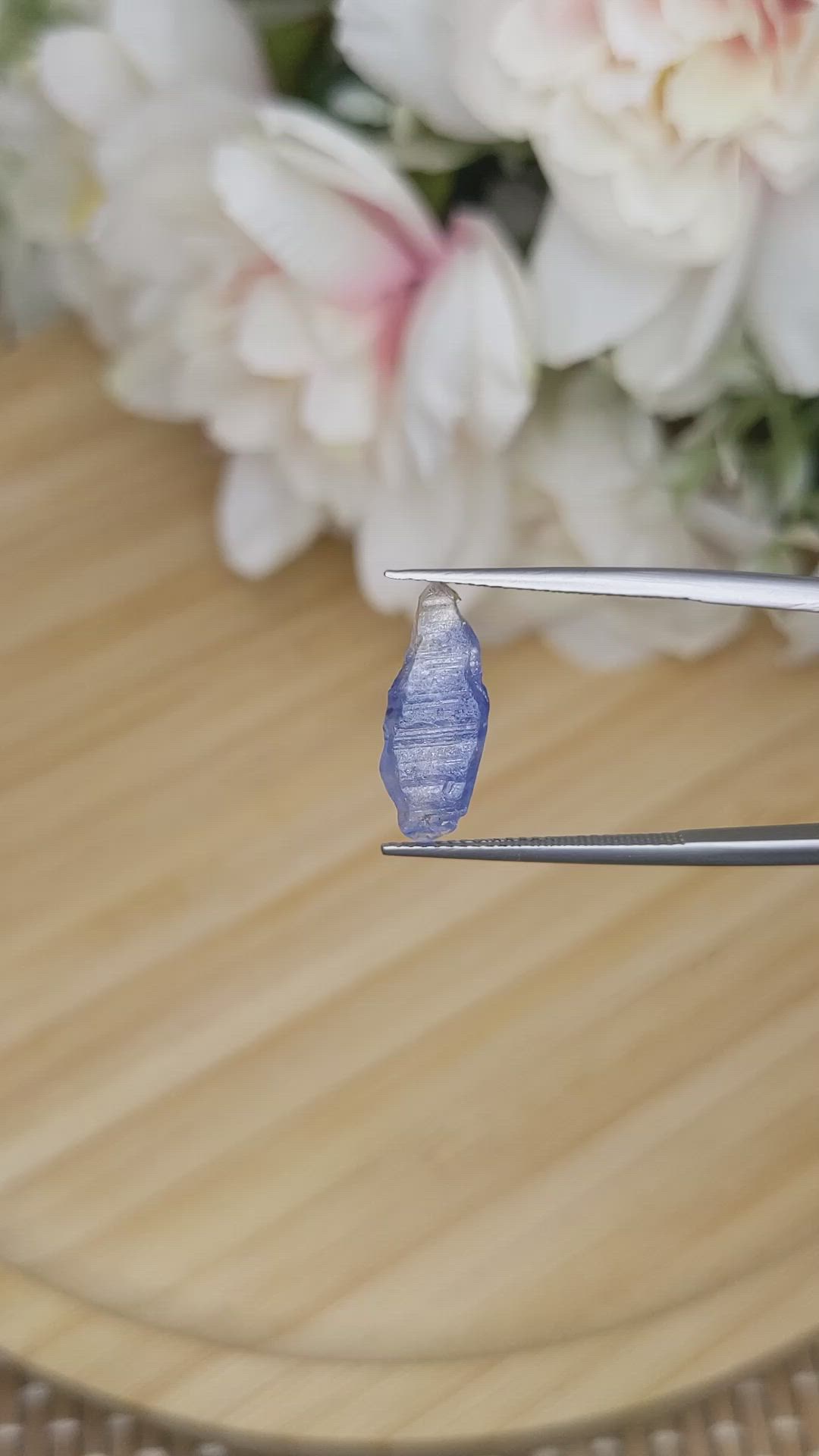 4.98 Ct. Blue Sapphire Crystal from Ceylon (Sri Lanka) Size Video
